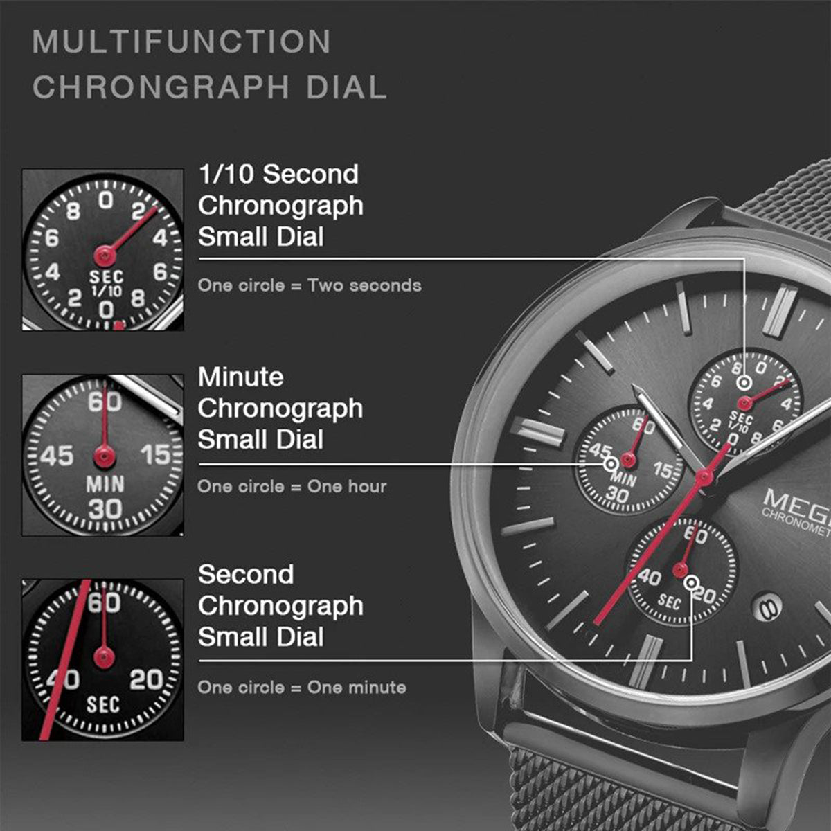 MEGIR 2011 Premium Waterproof Quartz Watch – Fancy Design, Superior Quality, Factory Price, Mesh Steel Band