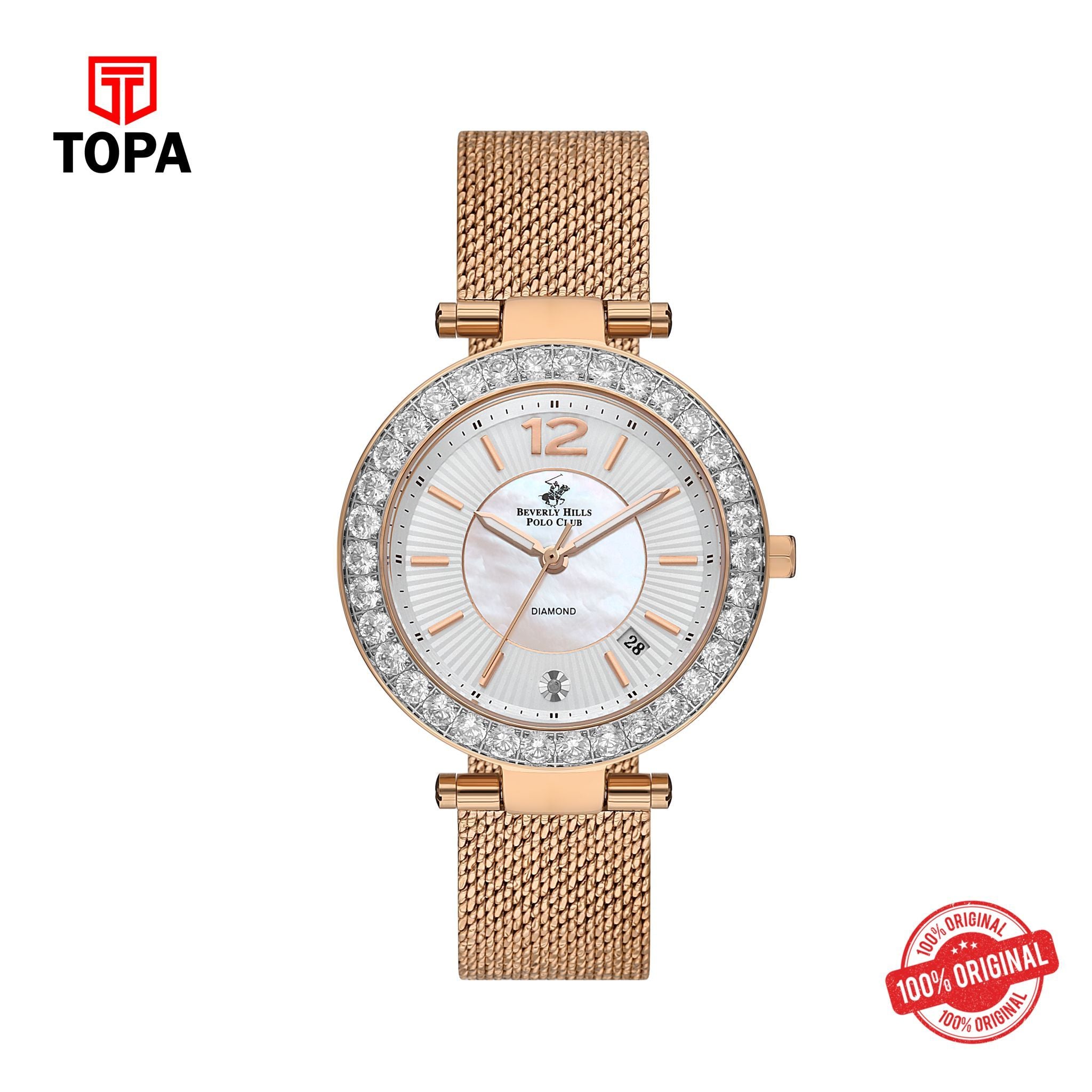 Topa BHPC - BP3589C.420 - Ladies 3 Hands Glass Diamond - Product Image 1
