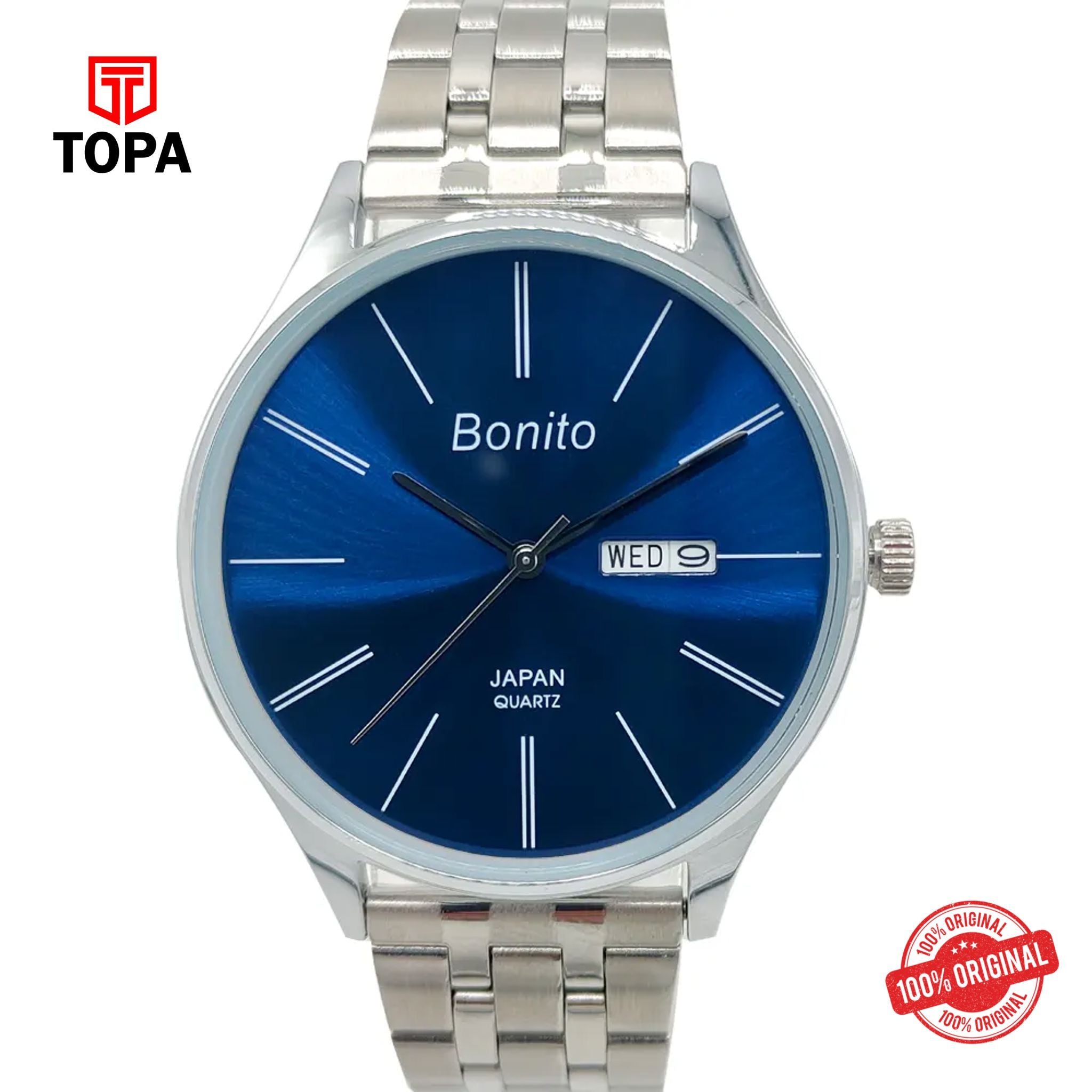 Topa Bonito-K-6137-CH-BLU-Metal-Band-Men-Watch - Product Image 1