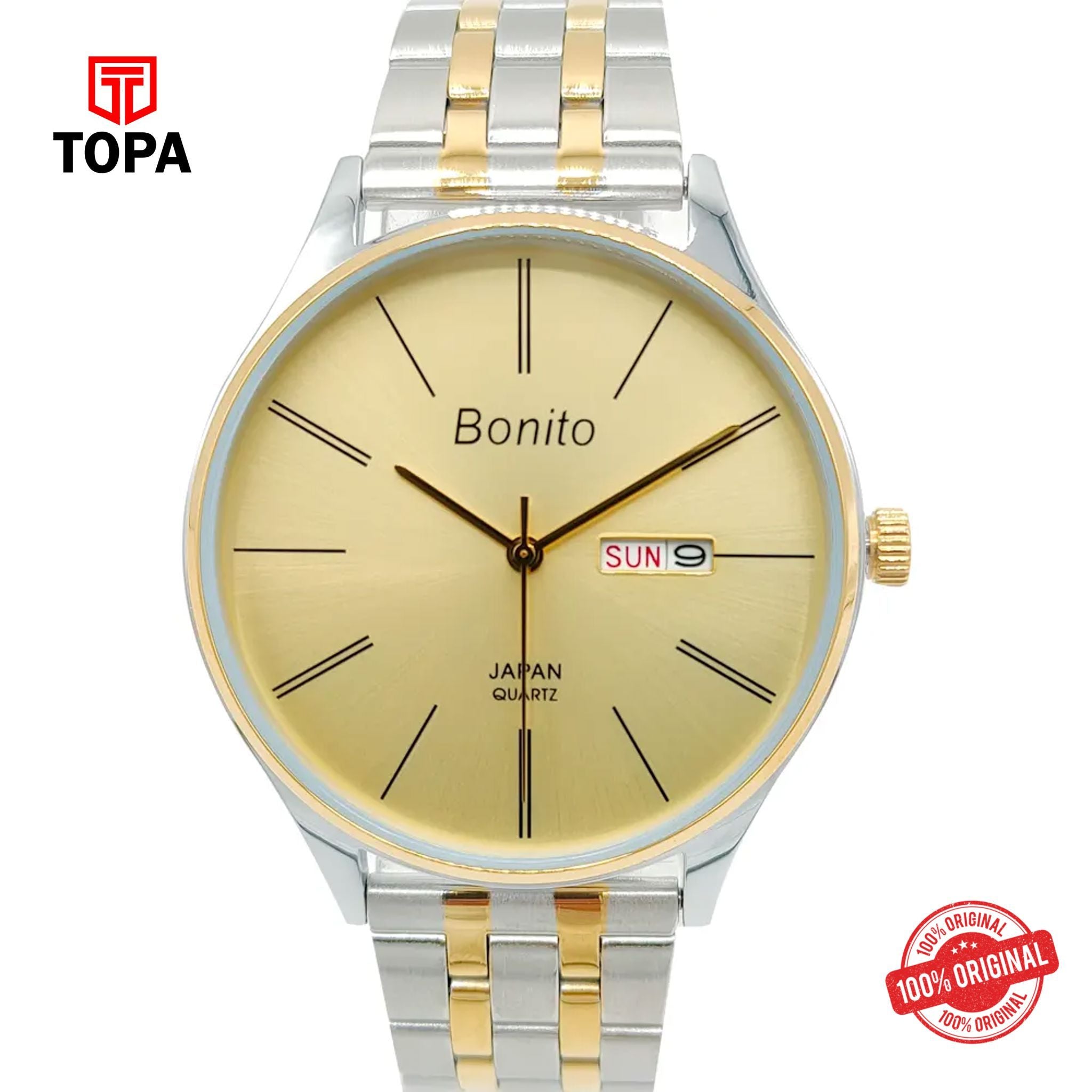 Topa Bonito-K-6137-TTGLD-GLD-Metal-Band-Men-Watch - Product Image 1