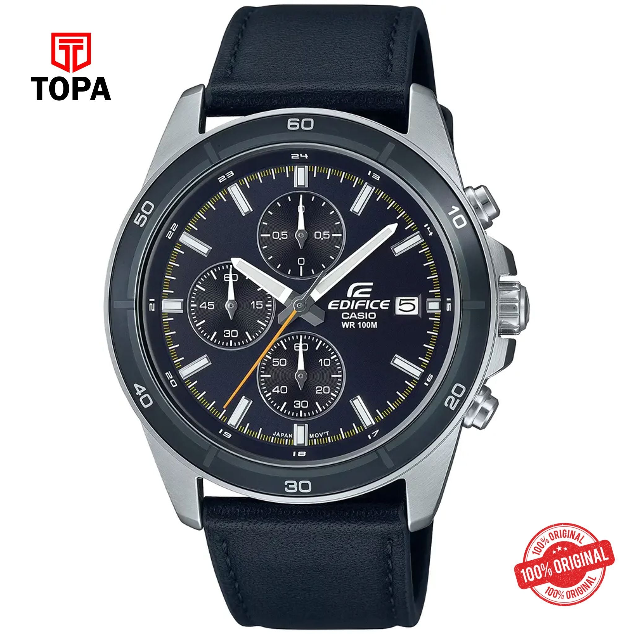 Topa Casio-Edifice-EFR-526L-2C-Leather-Band-Men-Watch - Product Image 1