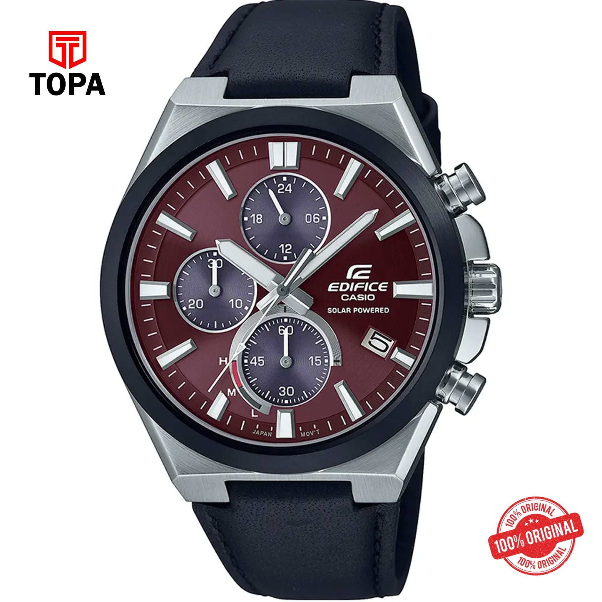 Topa Casio-Edifice-EQS-950BL-5AVUDF-Leather-Band-Men-Watch - Product Image 1
