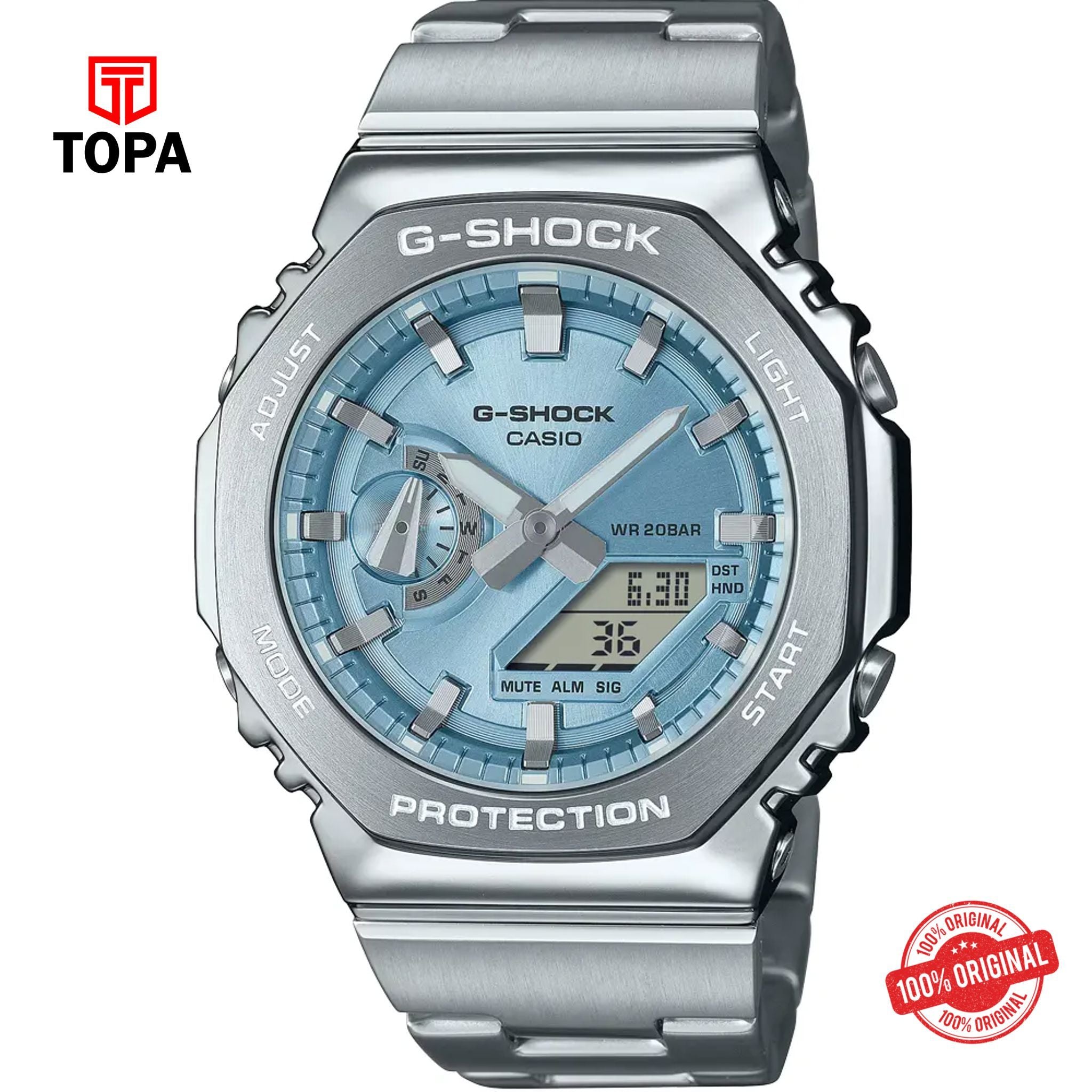 Topa Casio-G-Shock-GM-2110D-2A-Metal-Band-Men-Watch - Product Image 1