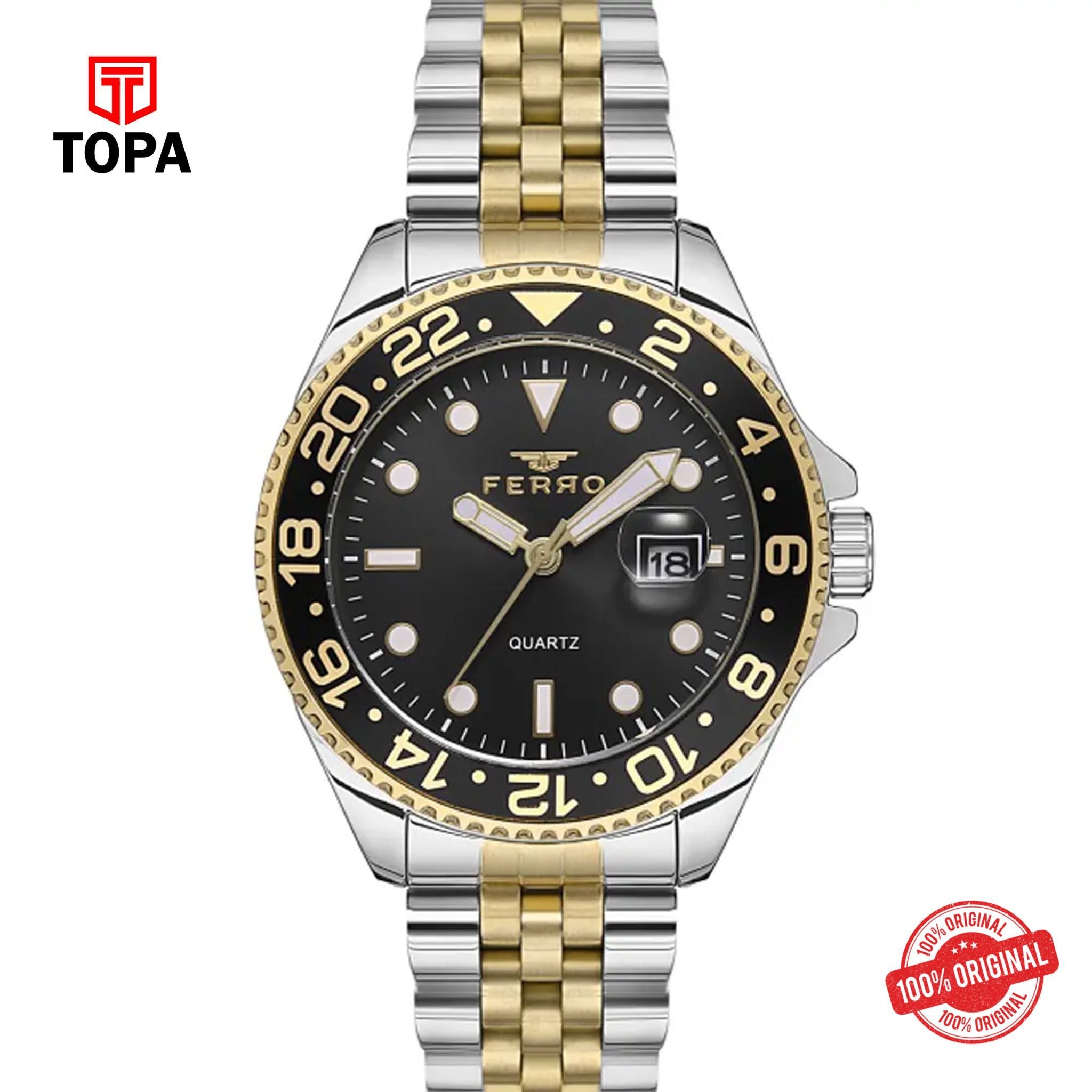 Topa Ferro-F11196A-D2-Metal-Band-Men-Watch - Product Image 1