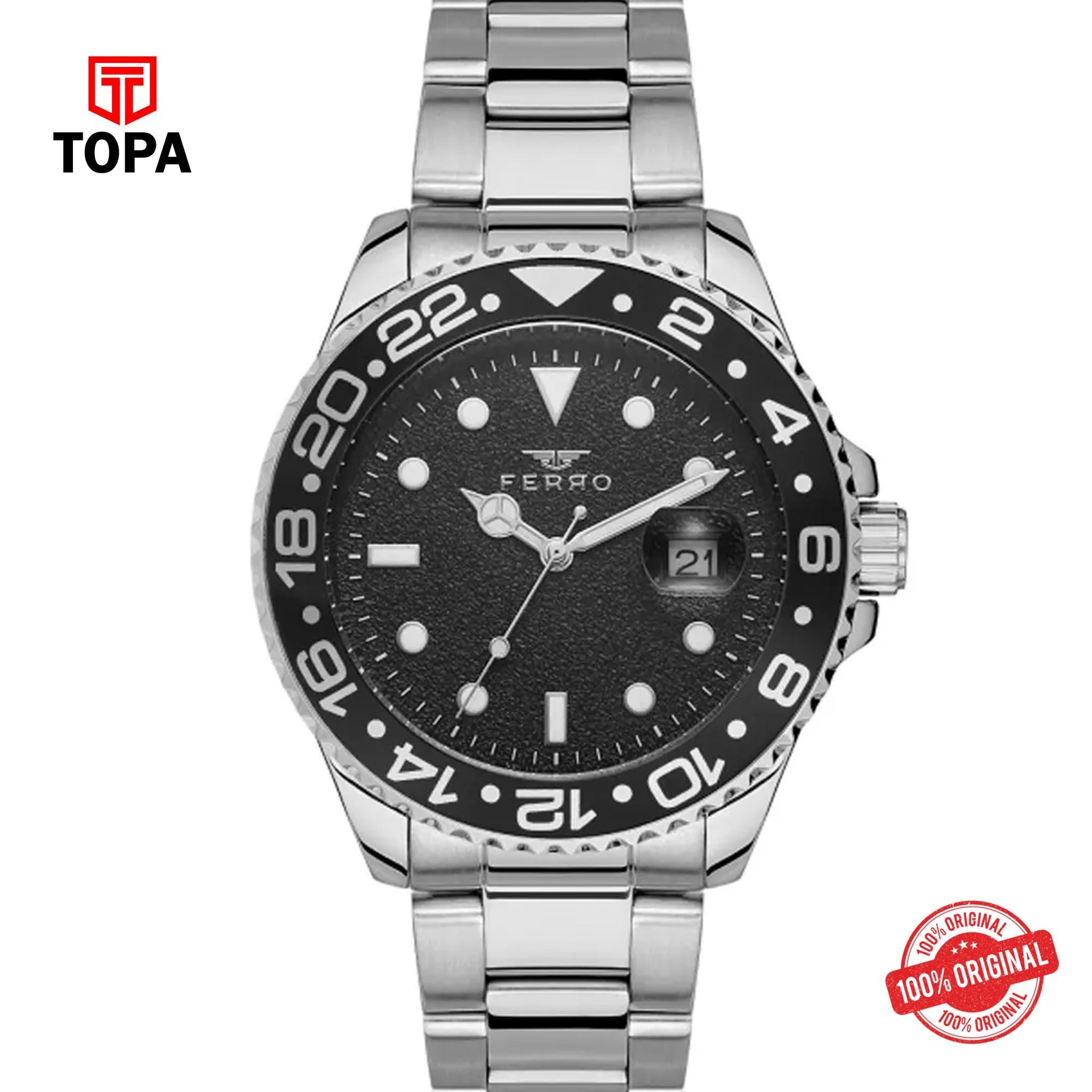 Topa Ferro-F11253A-A9-Metal-Band-Men-Watch - Product Image 1