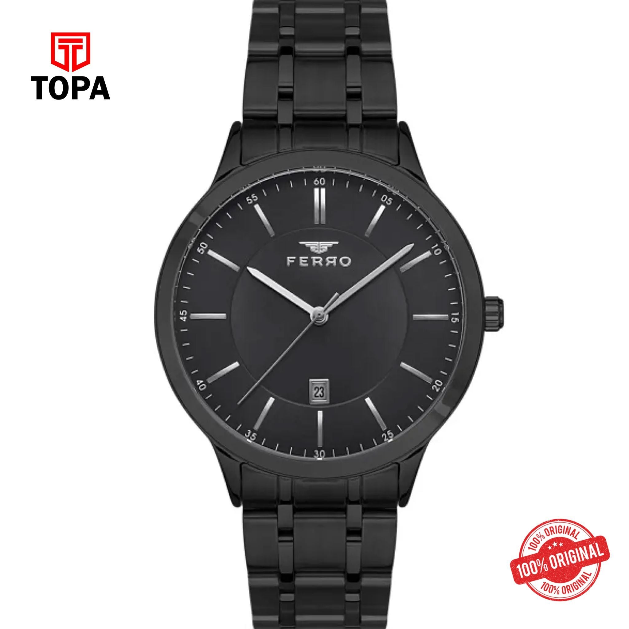 Topa Ferro-F11333A-G-Metal-Band-Men-Watch - Product Image 1