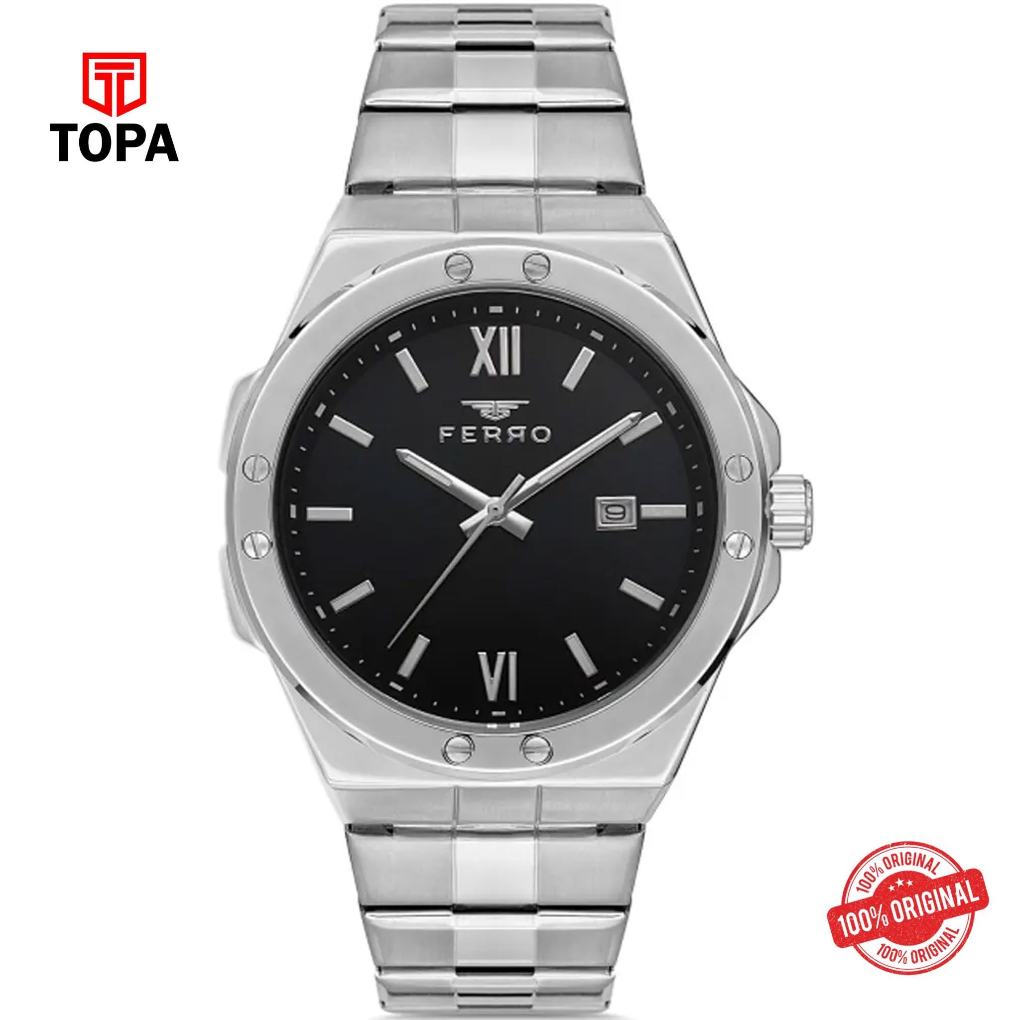 Topa Ferro-F11357A-A2-Metal-Band-Men-Watch - Product Image 1