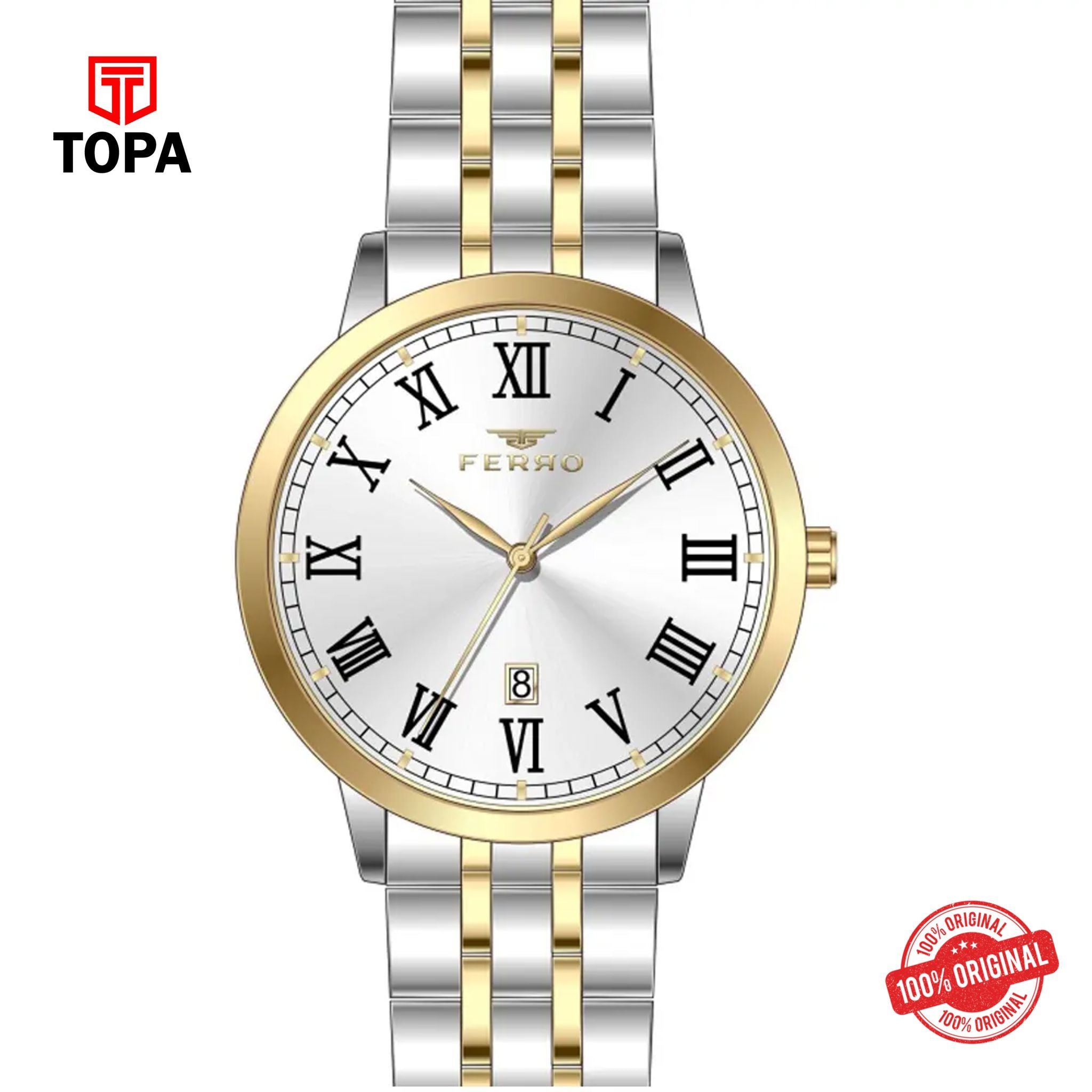 Topa Ferro-F11381A-D-Metal-Band-Men-Watch - Product Image 1
