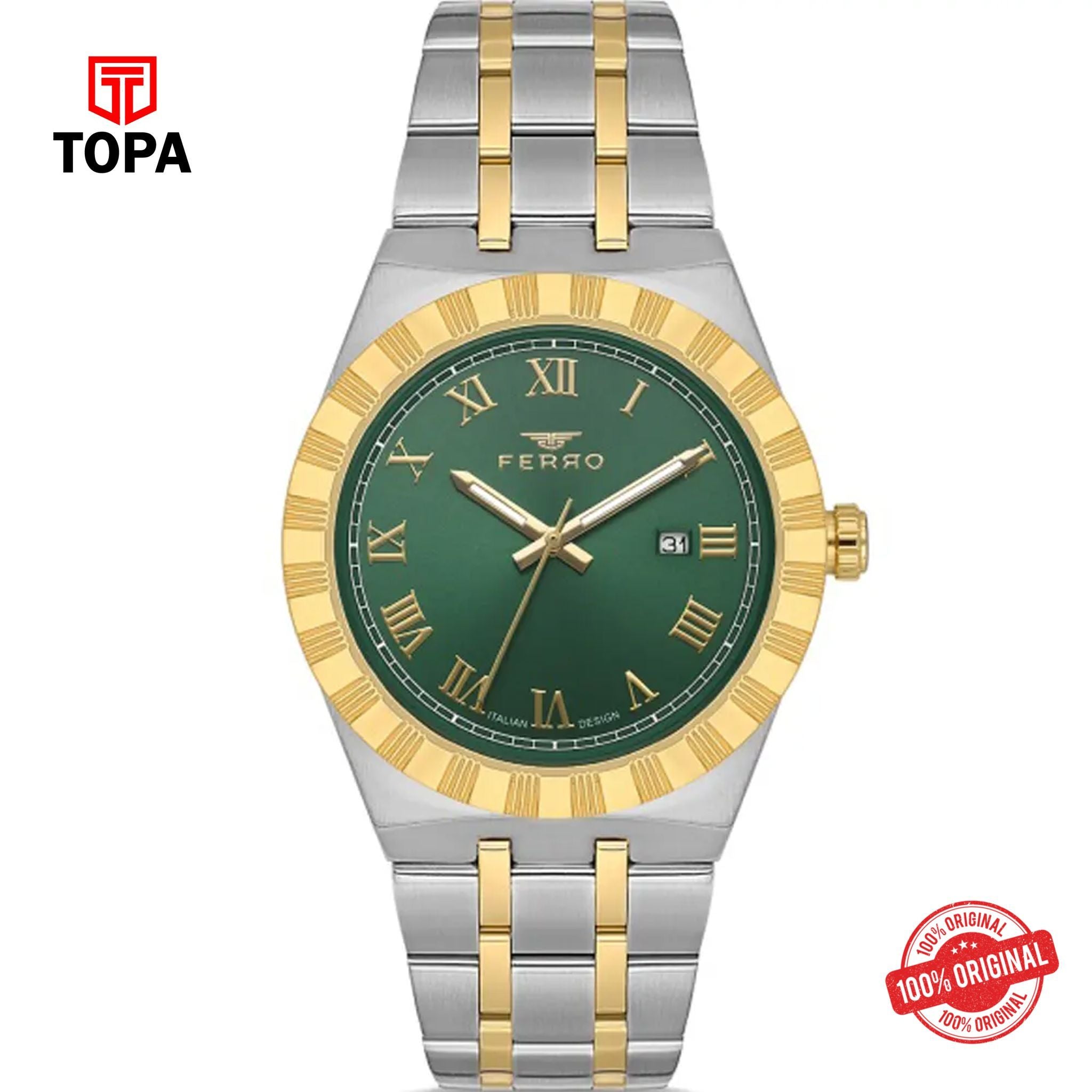 Topa Ferro-F11474A-D6-Metal-Band-Men-Watch - Product Image 1