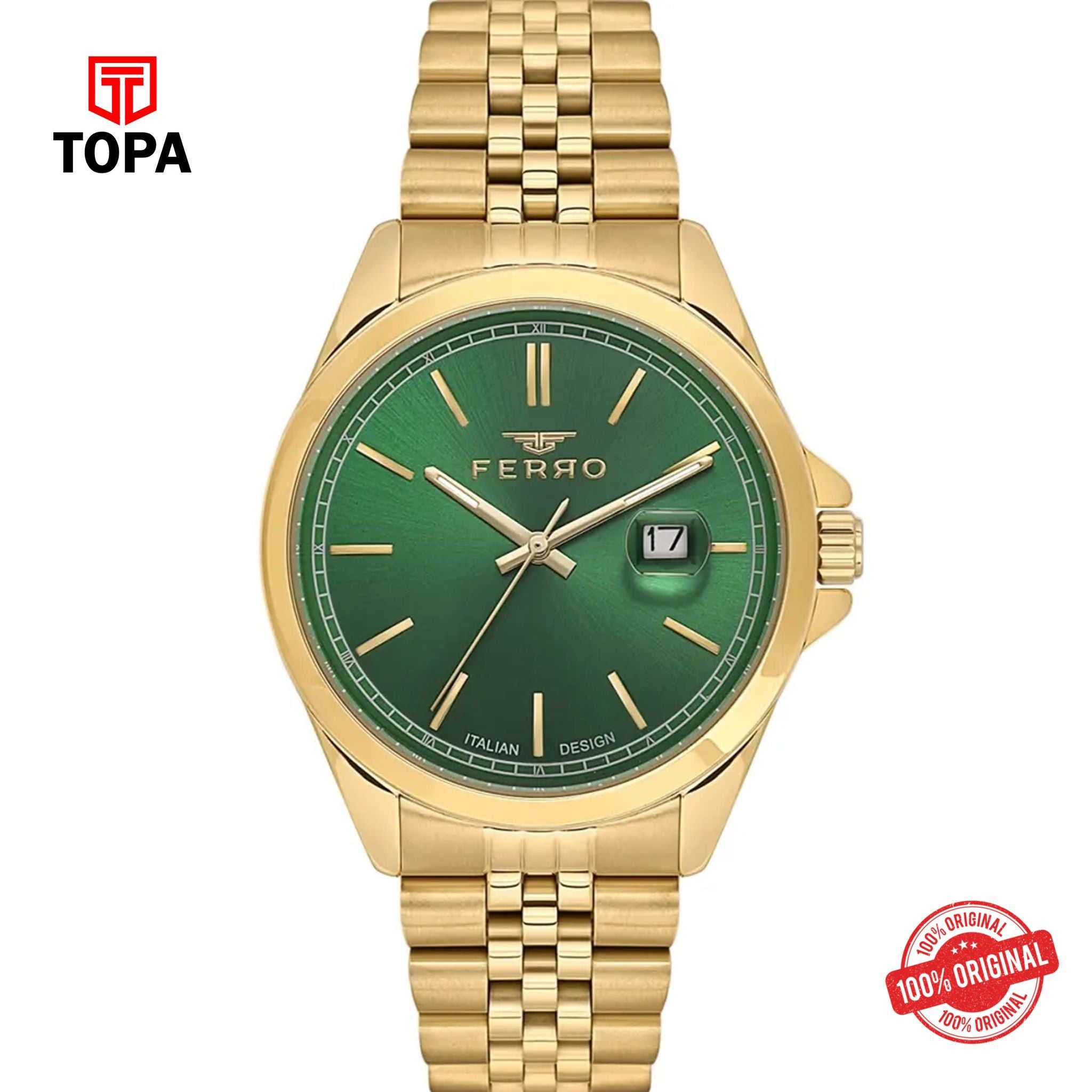 Topa Ferro-F11541A-B6-Metal-Band-Men-Watch - Product Image 1