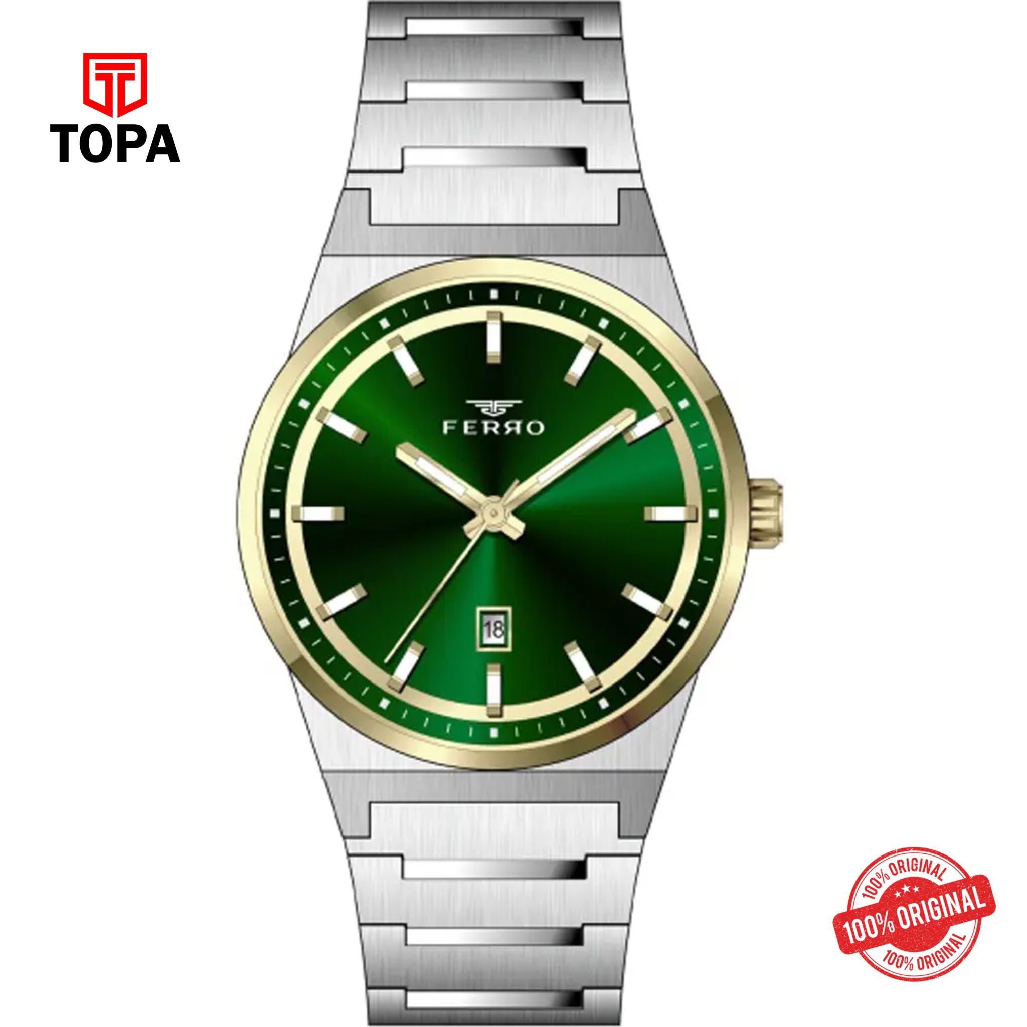 Topa Ferro-F11592A-D6-Metal-Band-Men-Watch - Product Image 1