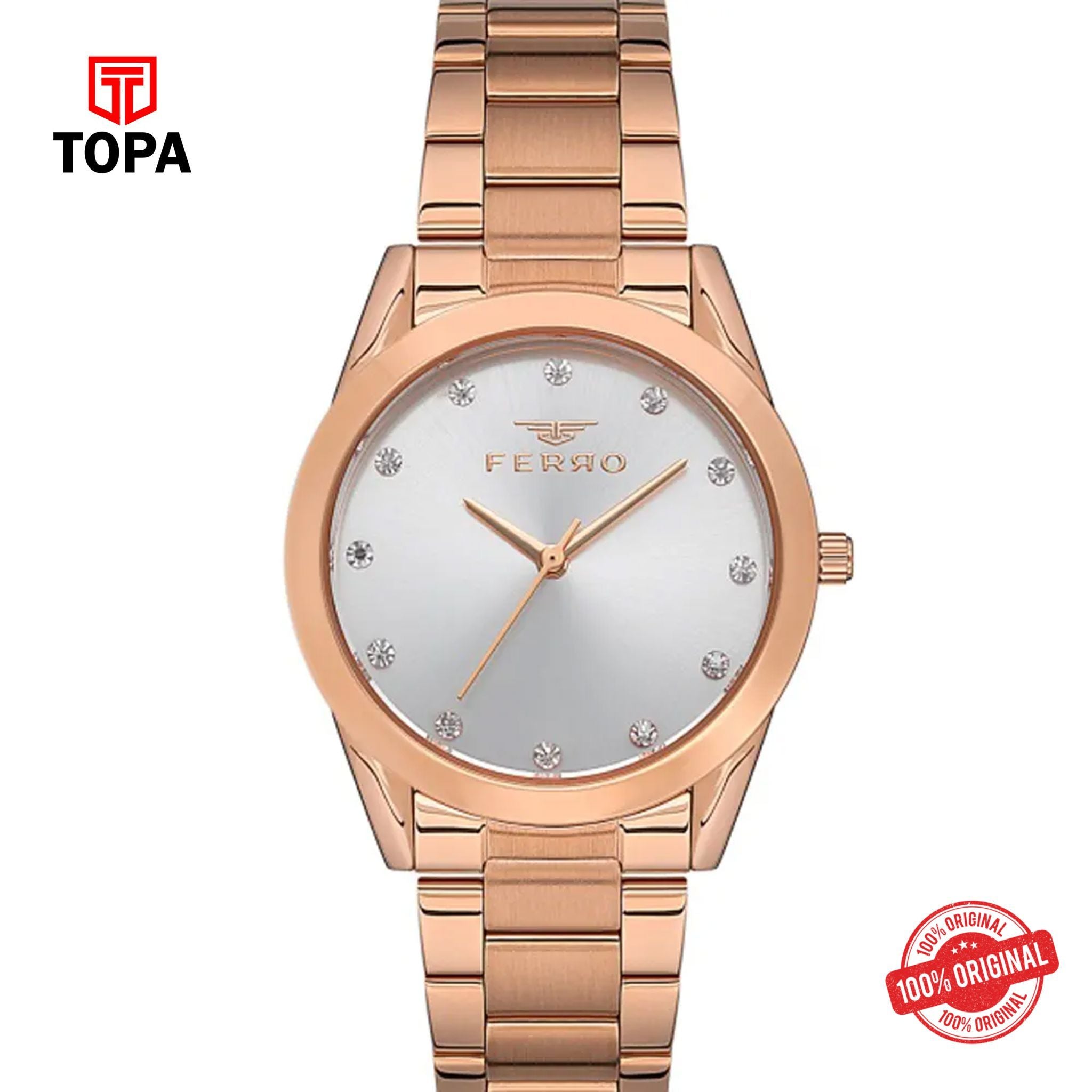 Topa Ferro-F21929A-C-Metal-Band-Women-Watch - Product Image 1