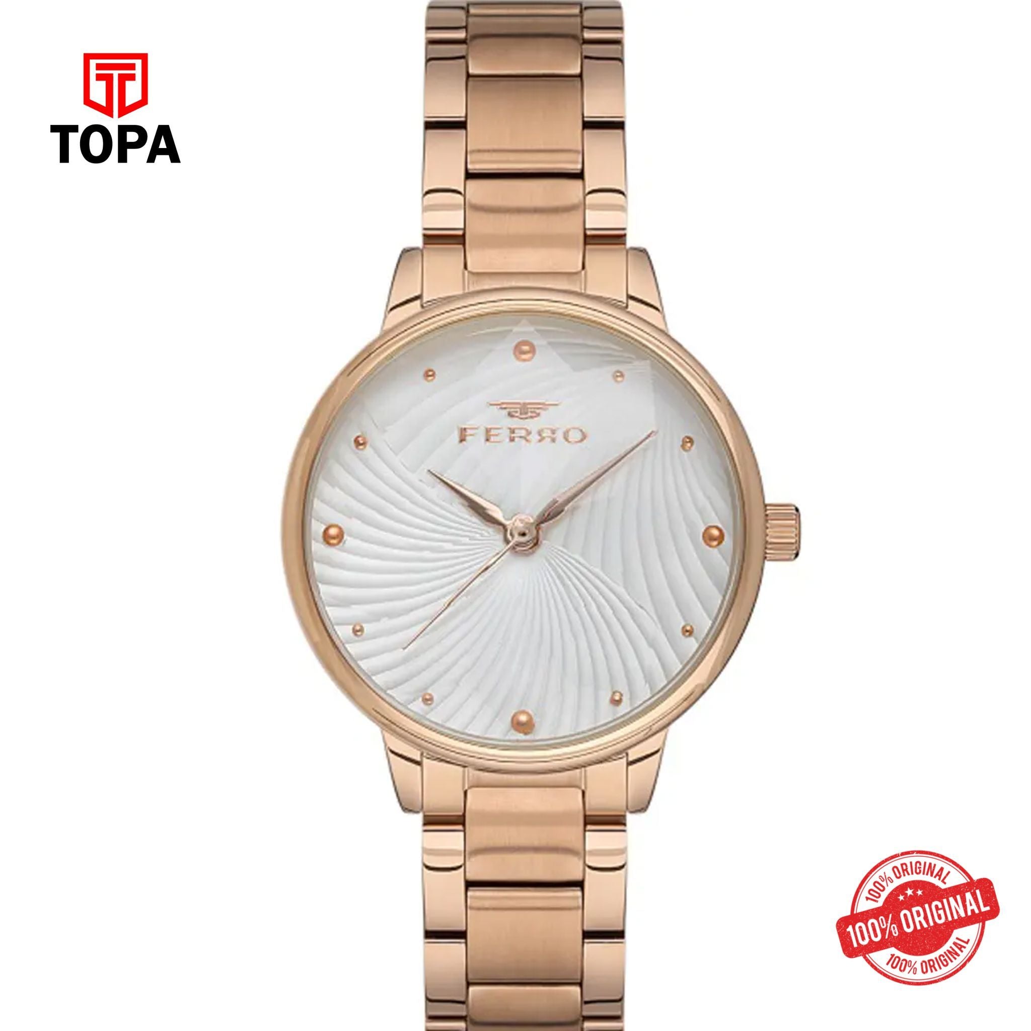 Topa Ferro-F40093A-C-Metal-Band-Women-Watch - Product Image 1