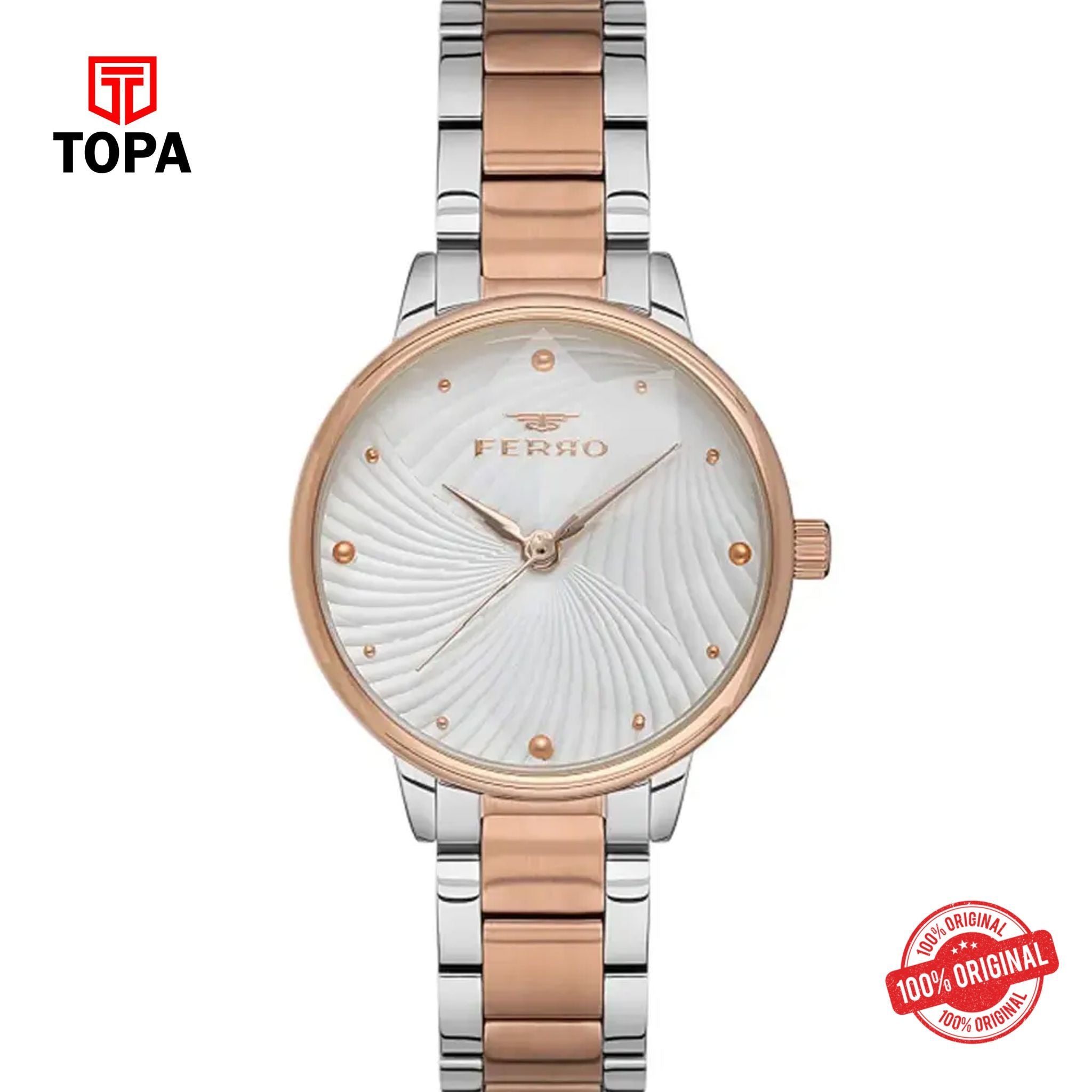 Topa Ferro-F40093A-E-Metal-Band-Women-Watch - Product Image 1