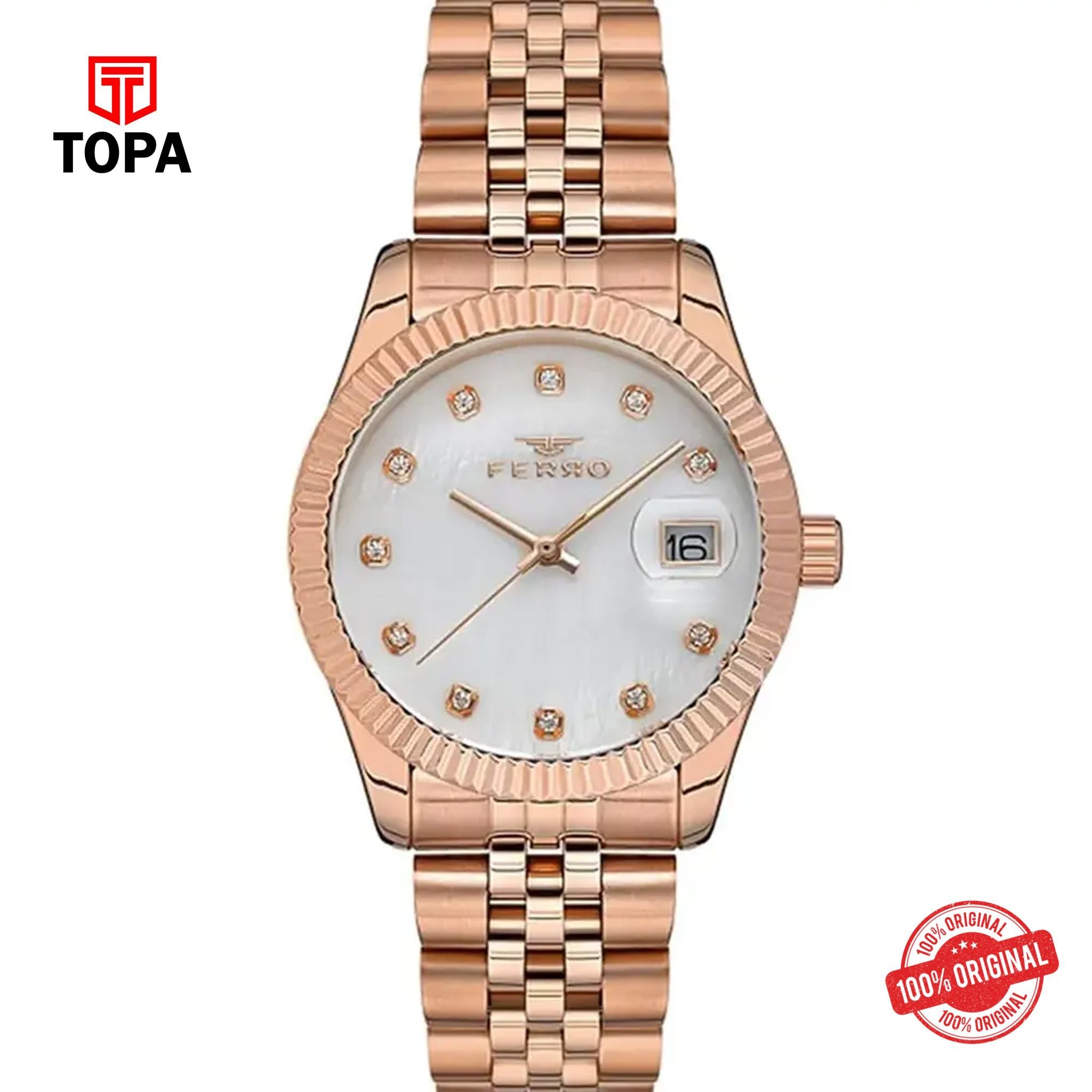 Topa Ferro-F40094A-C-Metal-Band-Women-Watch - Product Image 1