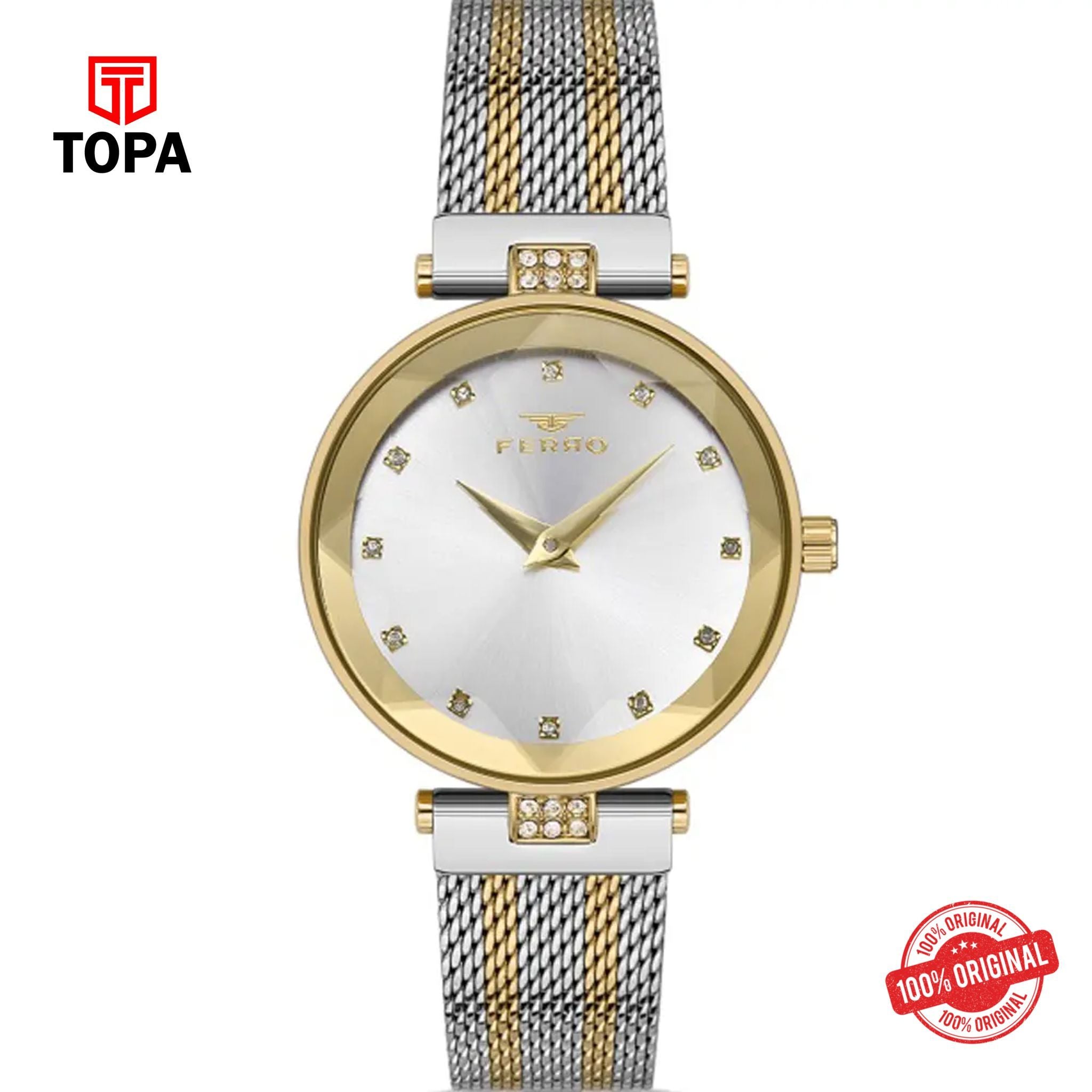 Topa Ferro-FL21297C-D-Mesh-Band-Women-Watch - Product Image 1