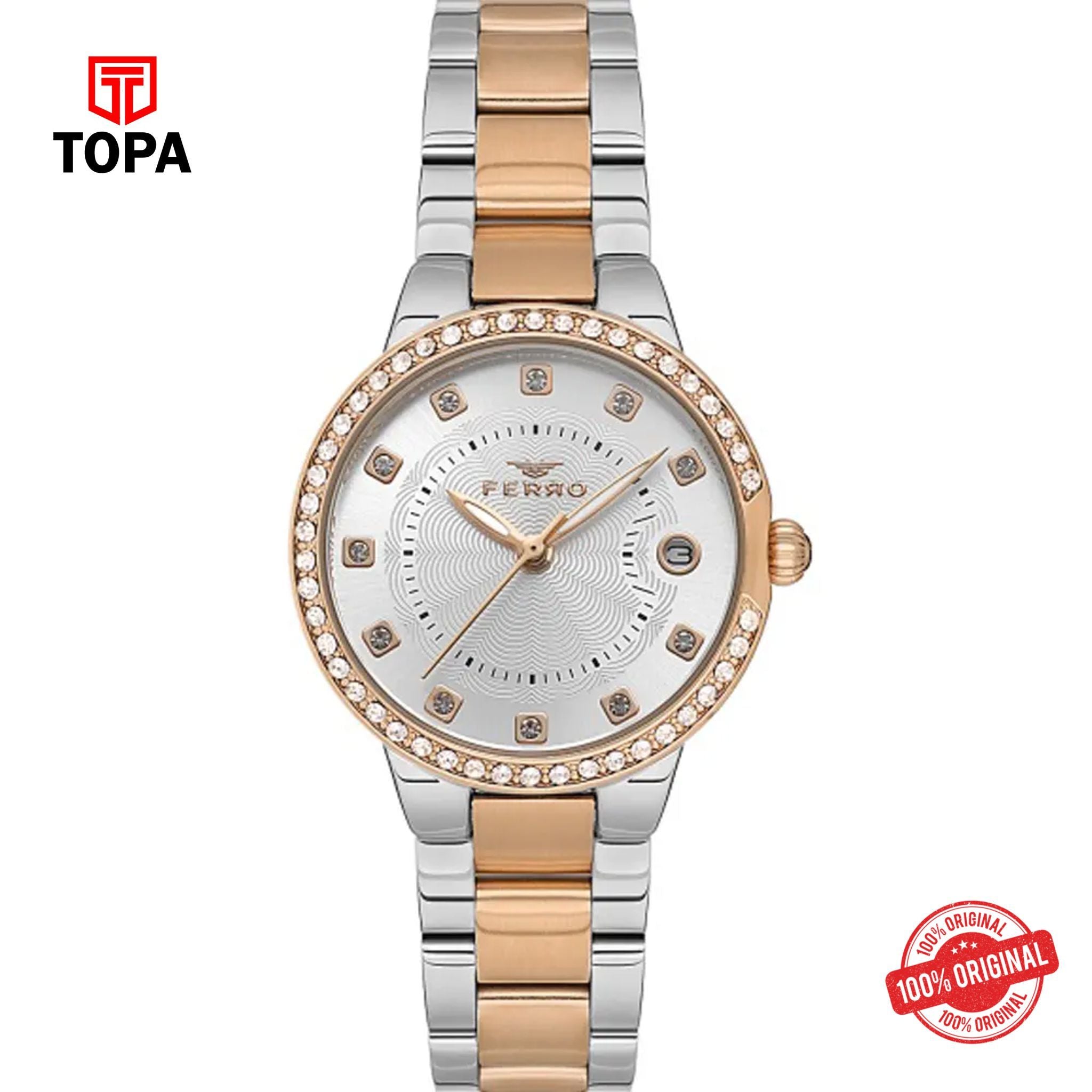 Topa Ferro-FL21349A-E-Metal-Band-Women-Watch - Product Image 1