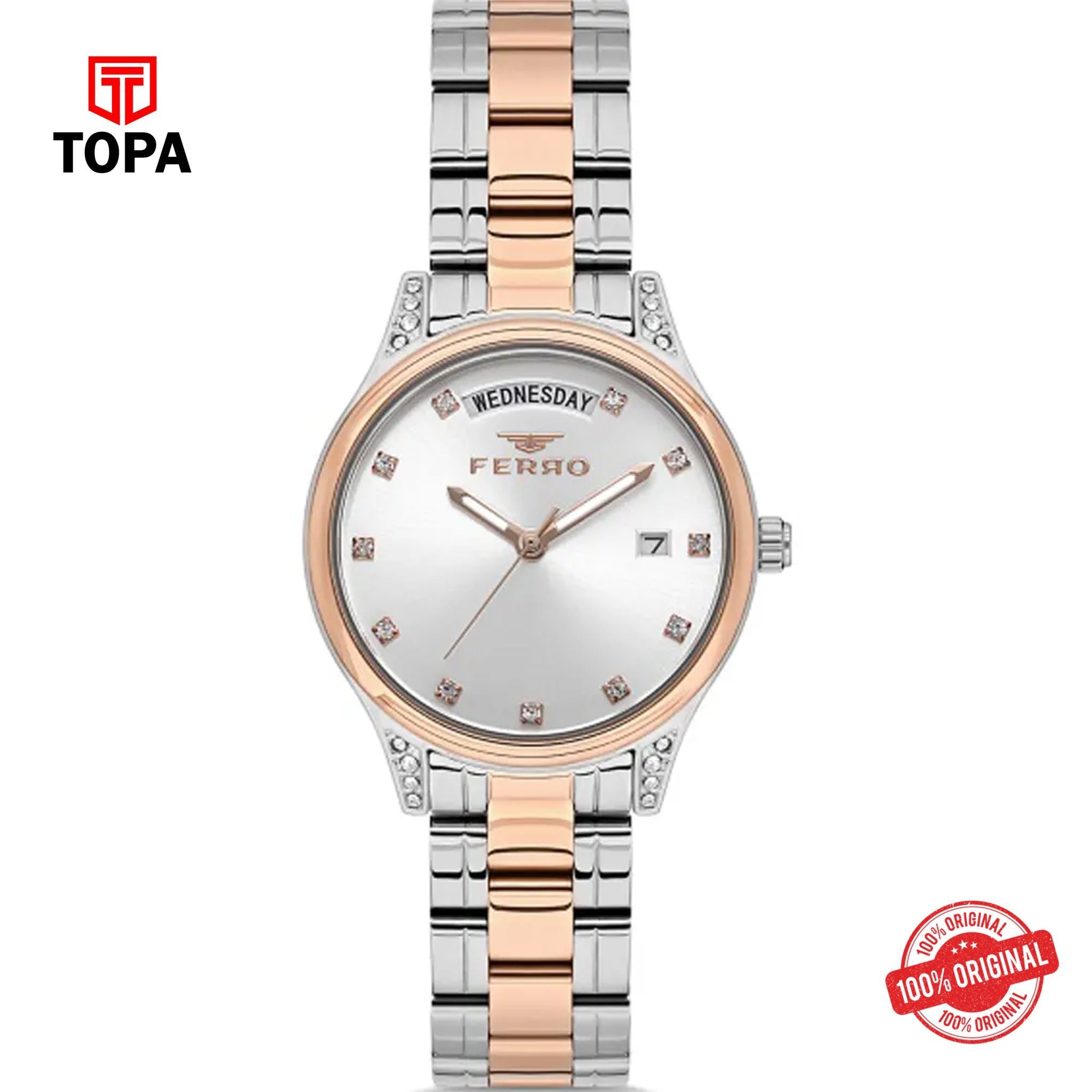 Topa Ferro-FL21439A-E-Metal-Band-Women-Watch - Product Image 1