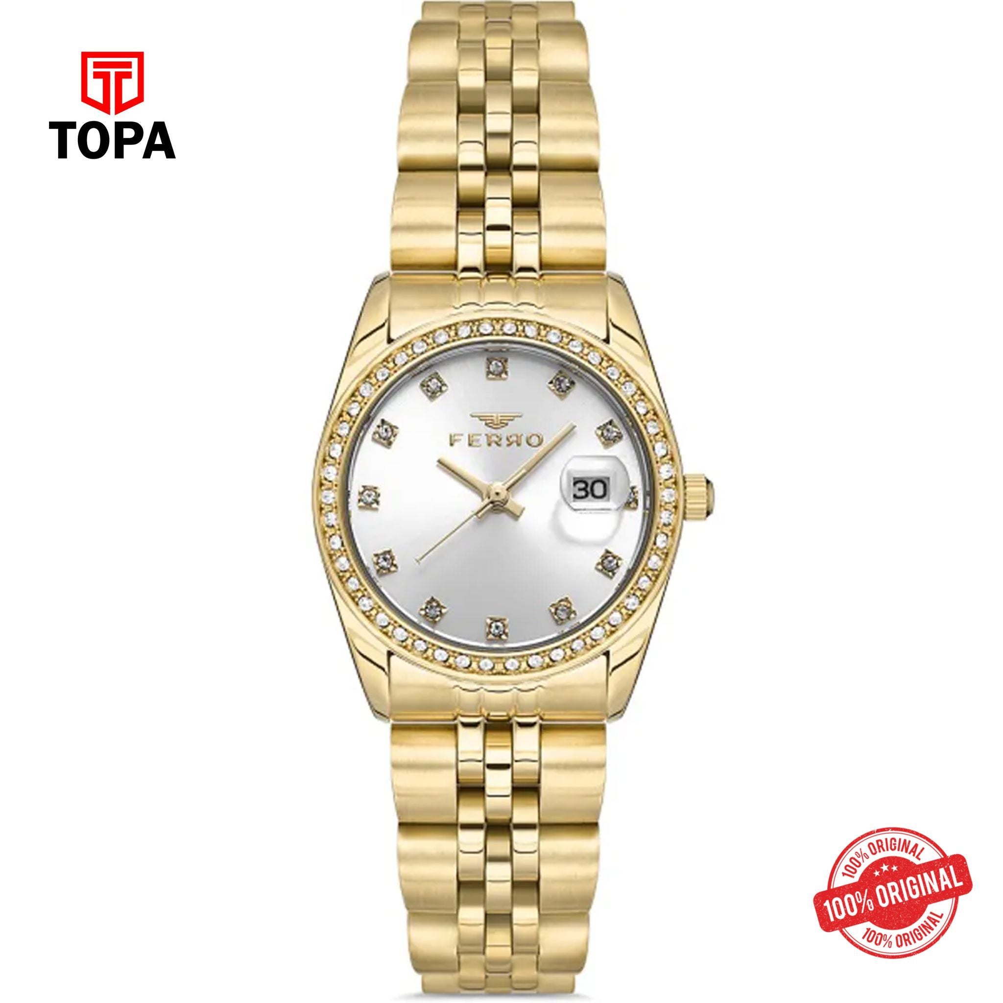 Topa Ferro-FL21450A-B-Metal-Band-Women-Watch - Product Image 1