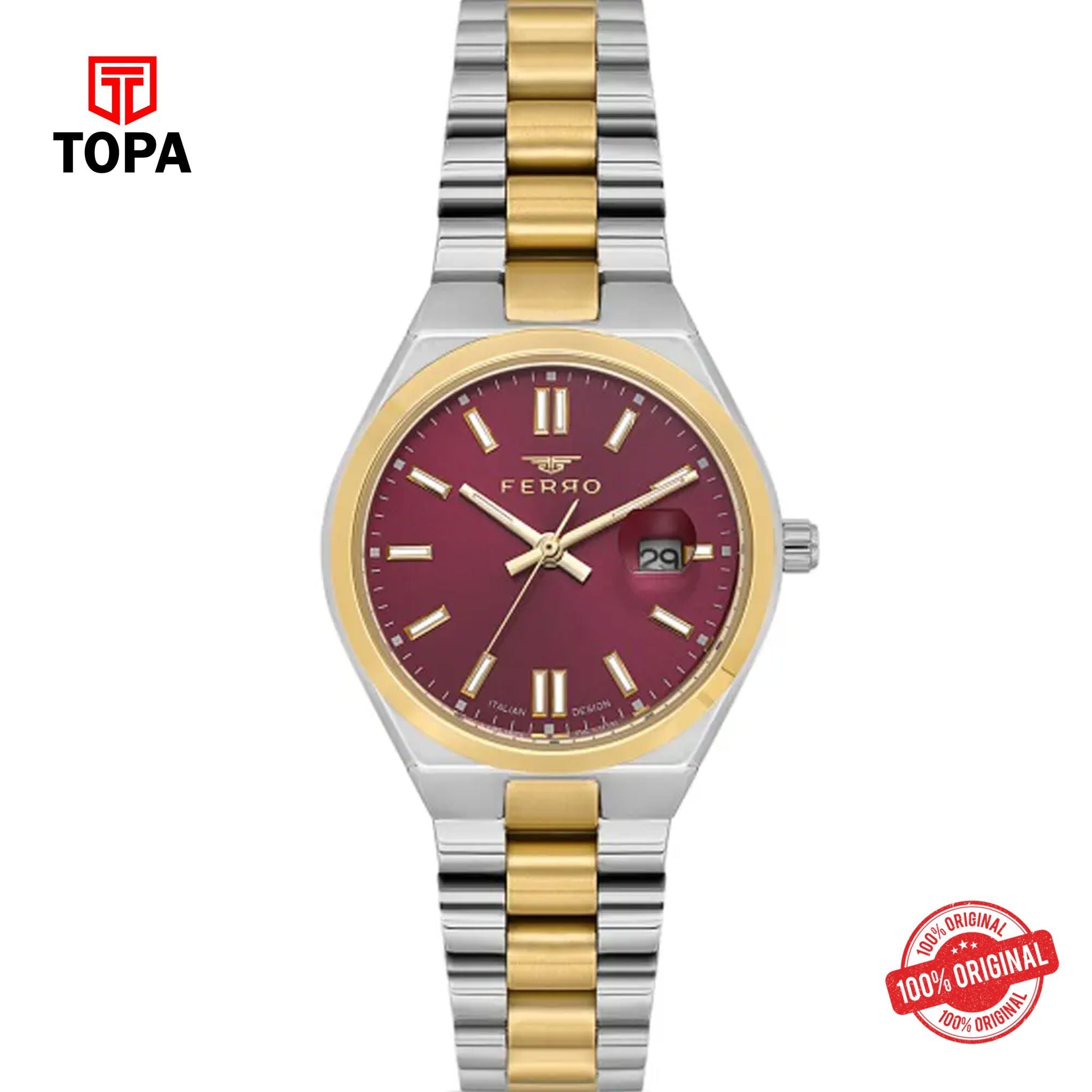 Topa Ferro-FL21492A-D8-Metal-Band-Women-Watch - Product Image 1