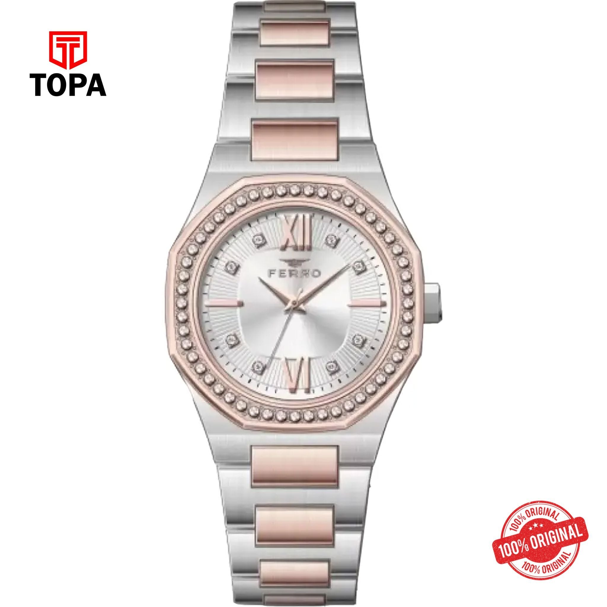 Topa Ferro-FL40113A-E-Metal-Band-Women-Watch - Product Image 1