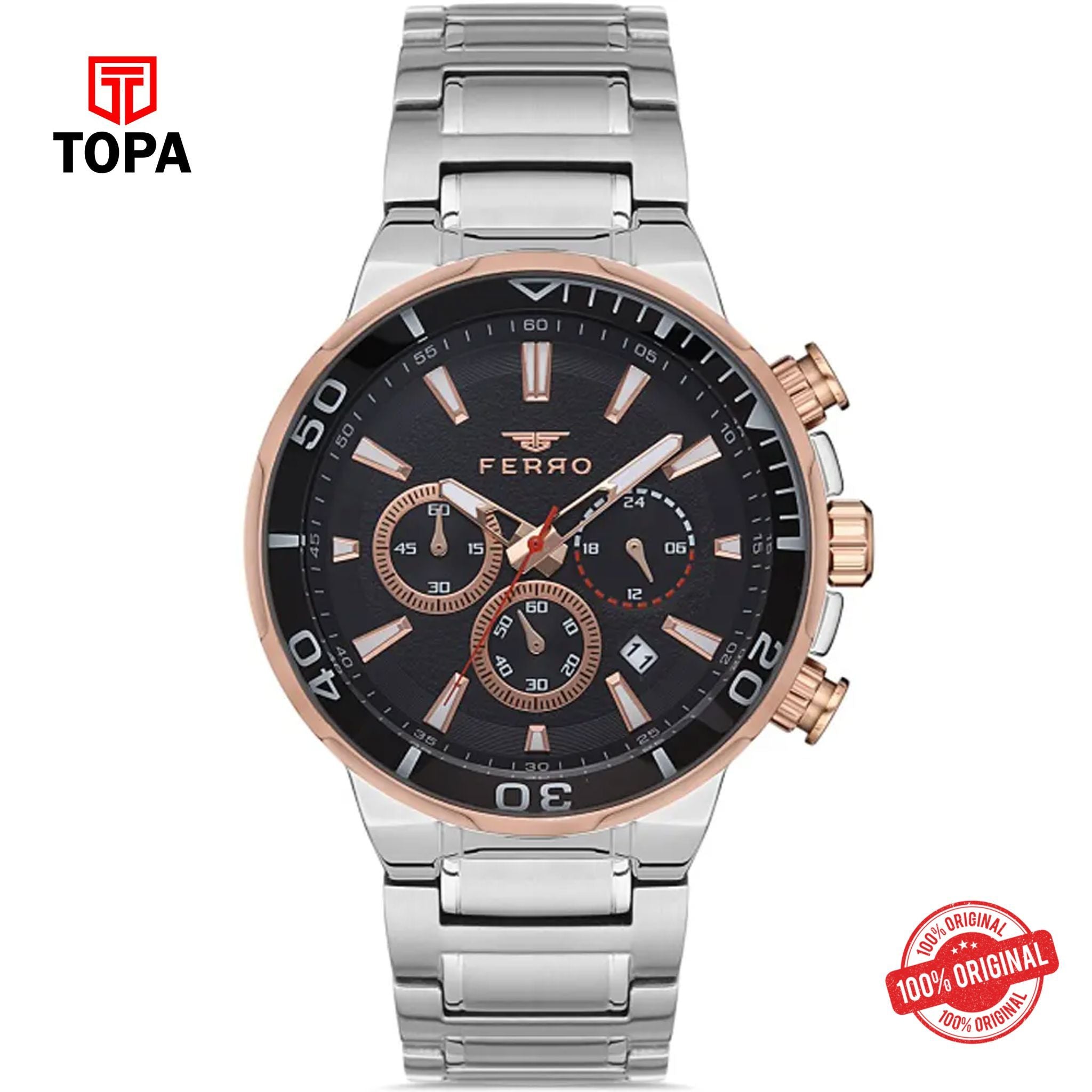 Topa Ferro-FM11147A-E2-Metal-Band-Men-Watch - Product Image 1