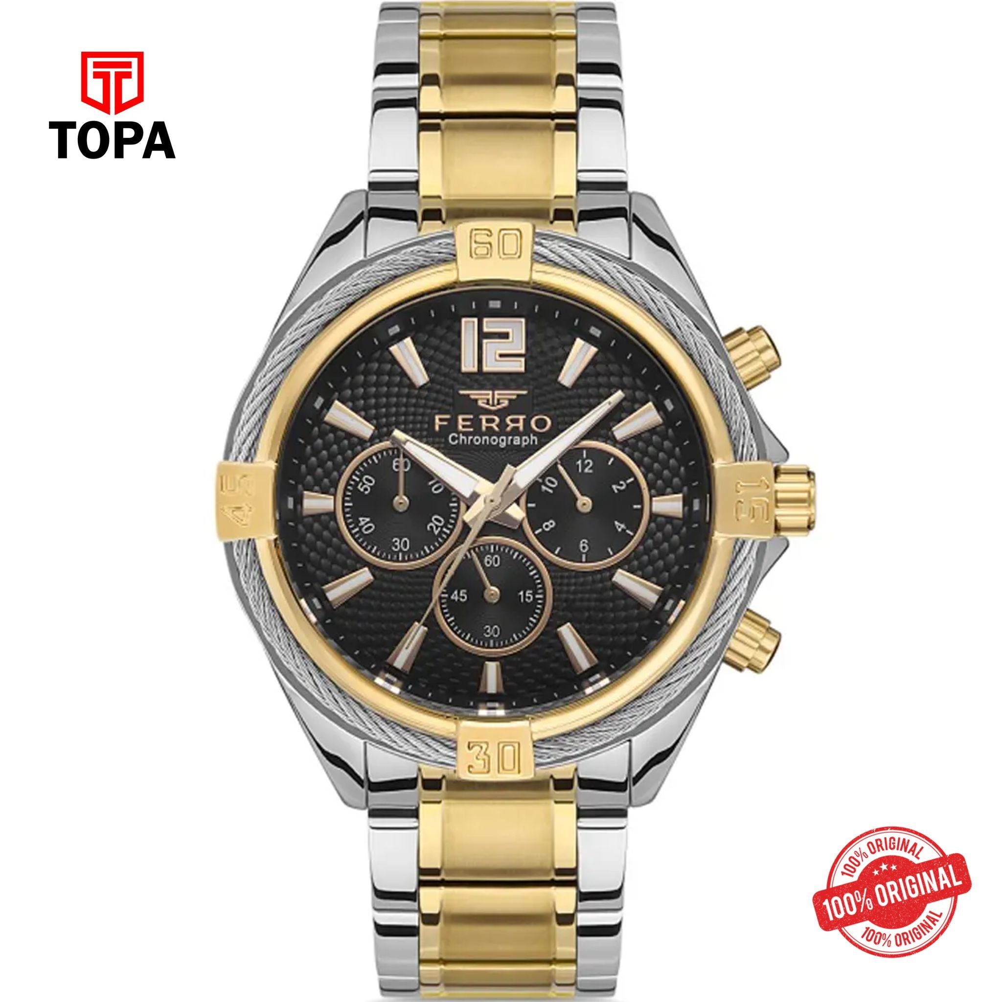 Topa Ferro-FM11248A-D2-Metal-Band-Men-Watch - Product Image 1