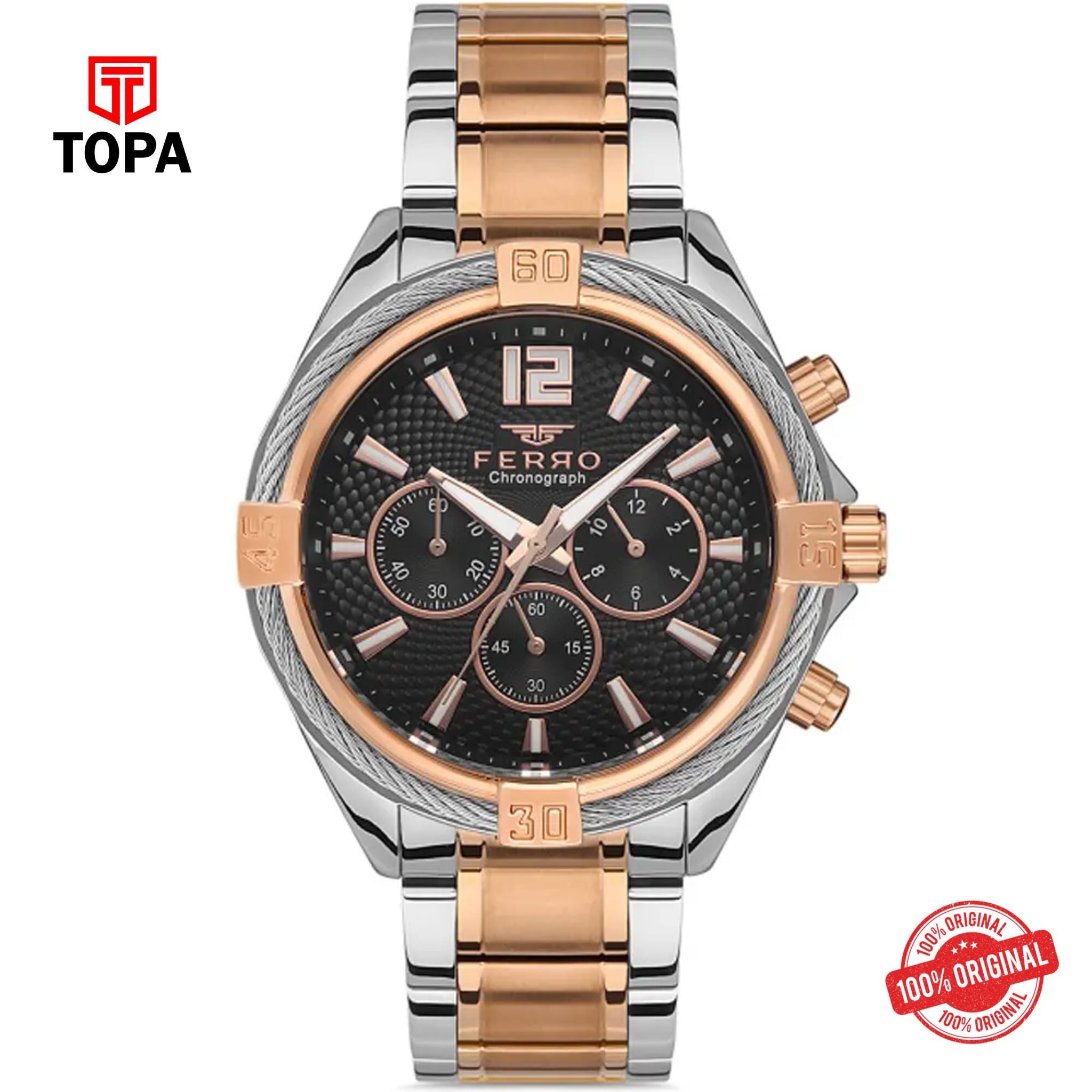 Topa Ferro-FM11248A-E2-Metal-Band-Men-Watch - Product Image 1