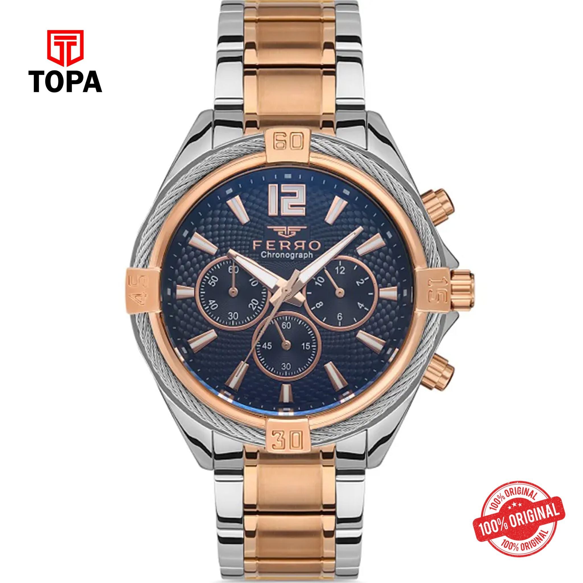 Topa Ferro-FM11248A-E3-Metal-Band-Men-Watch - Product Image 1