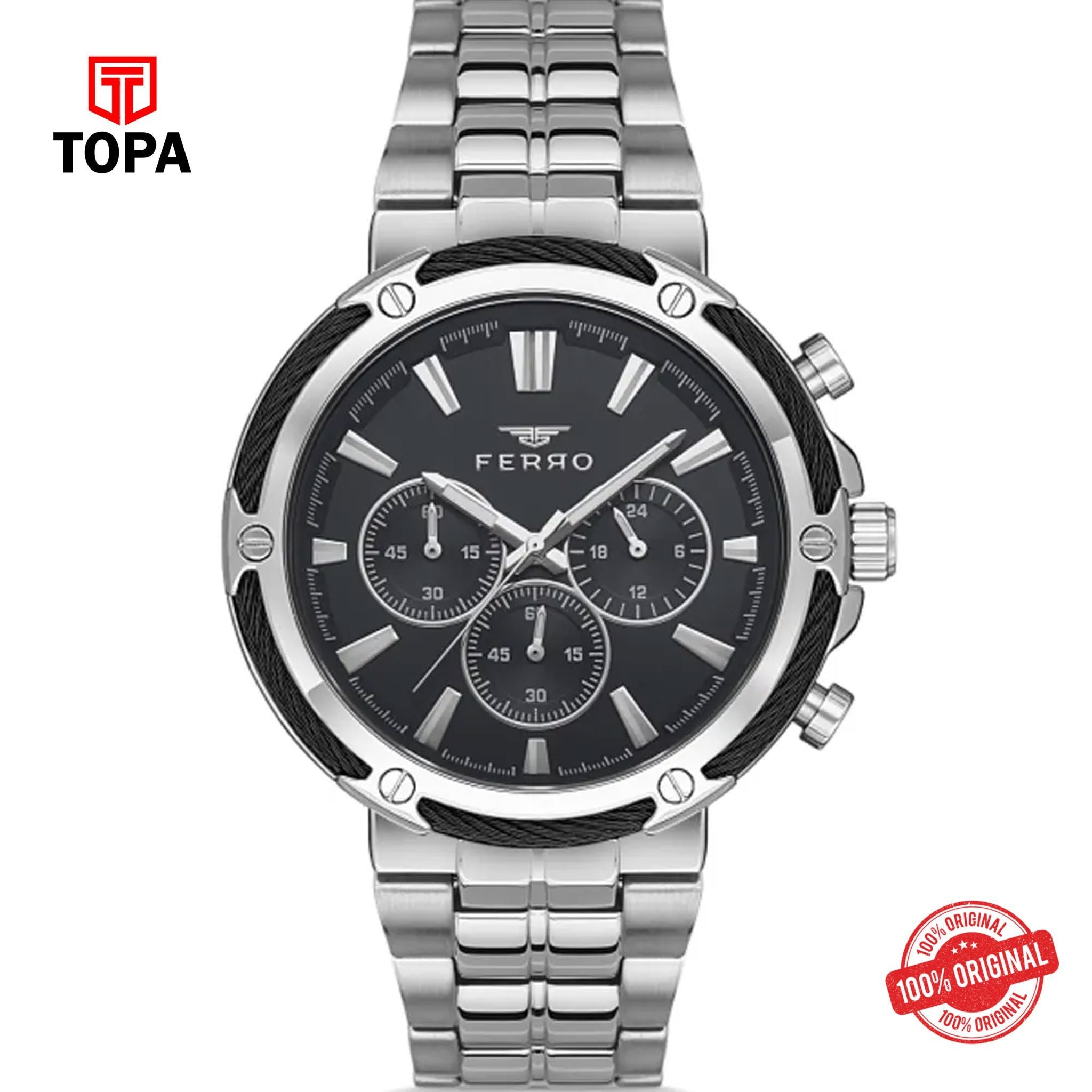 Topa Ferro-FM11296A-A2-Metal-Band-Men-Watch - Product Image 1