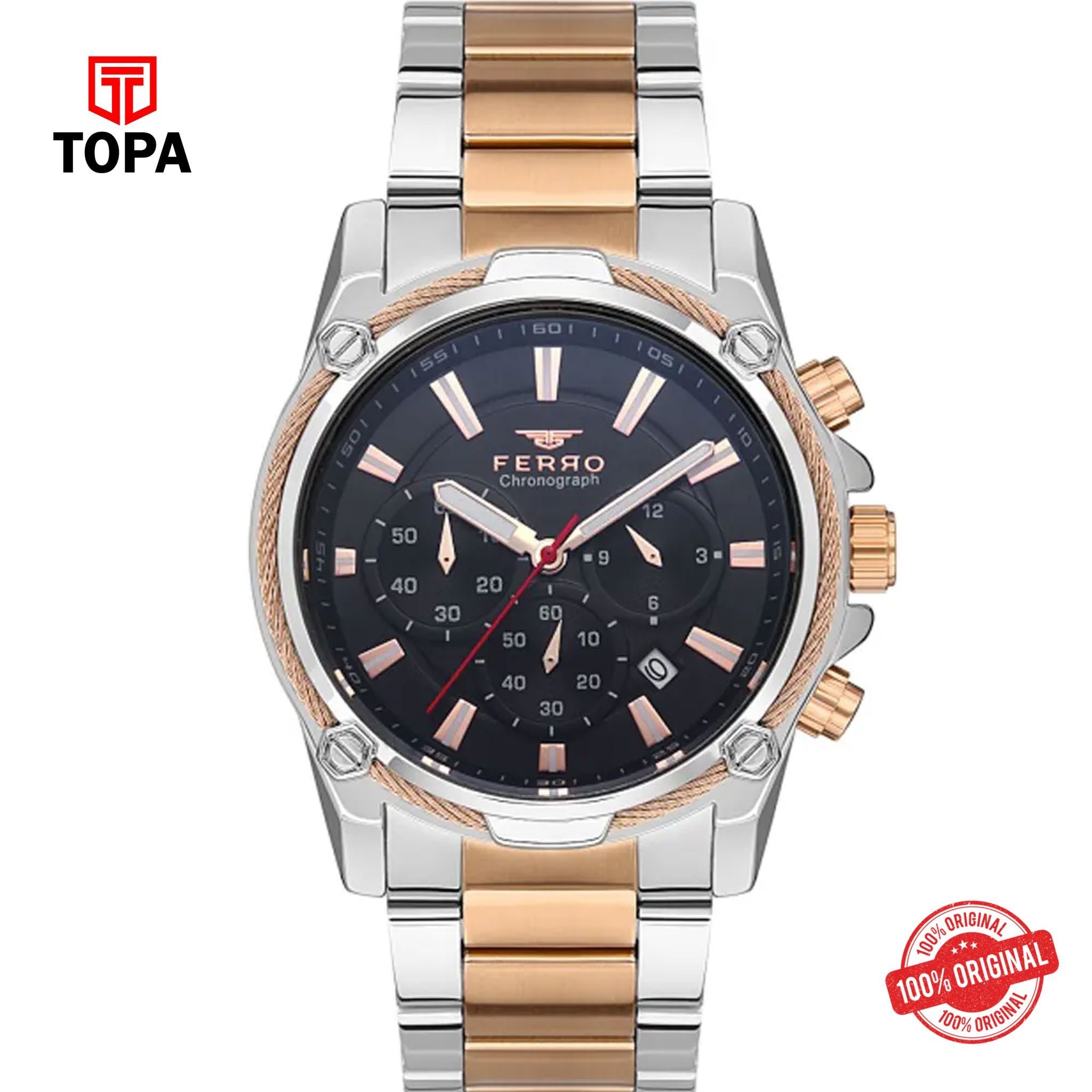 Topa Ferro-FM11300A-E3-Metal-Band-Men-Watch - Product Image 1