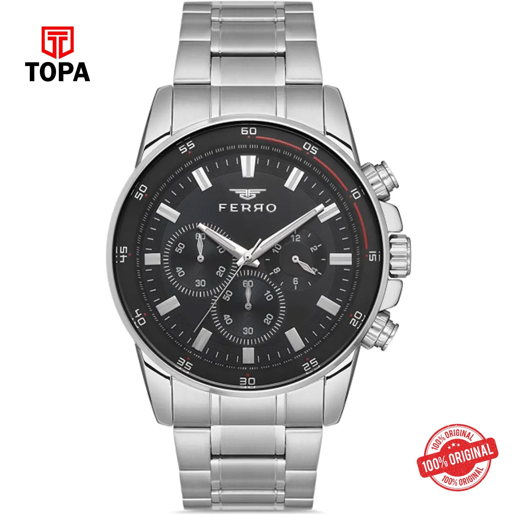 Topa Ferro-FM11302A-A2-Metal-Band-Men-Watch - Product Image 1