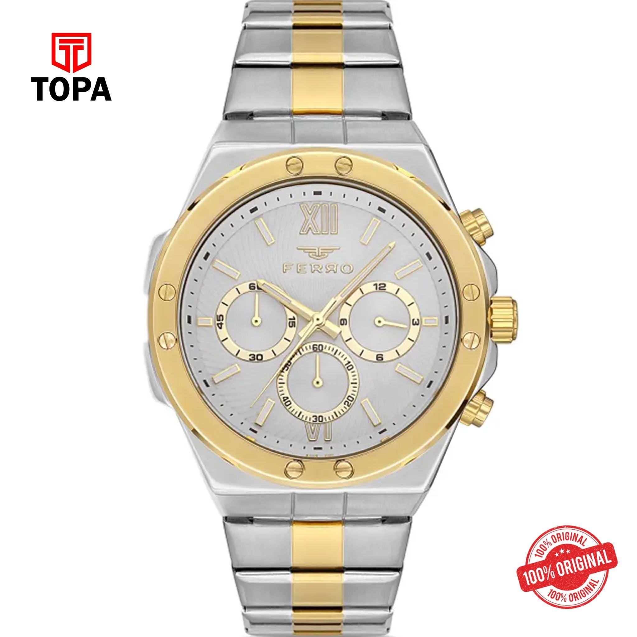 Topa Ferro-FM11356A-D-Metal-Band-Men-Watch - Product Image 1