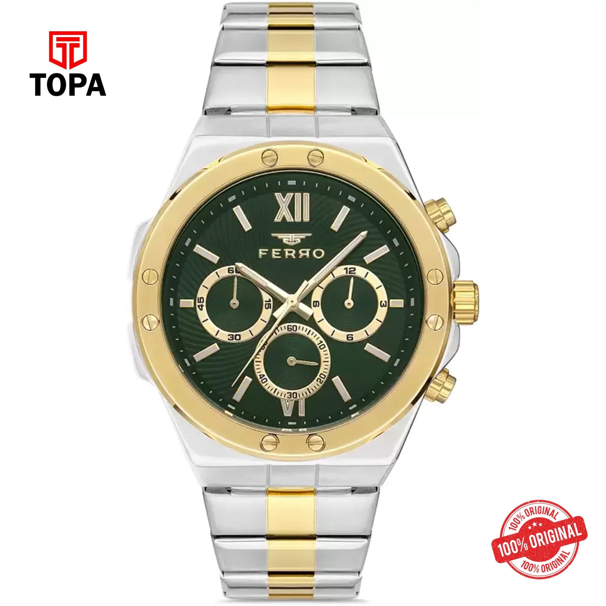 Topa Ferro-FM11356A-D6-Metal-Band-Men-Watch - Product Image 1