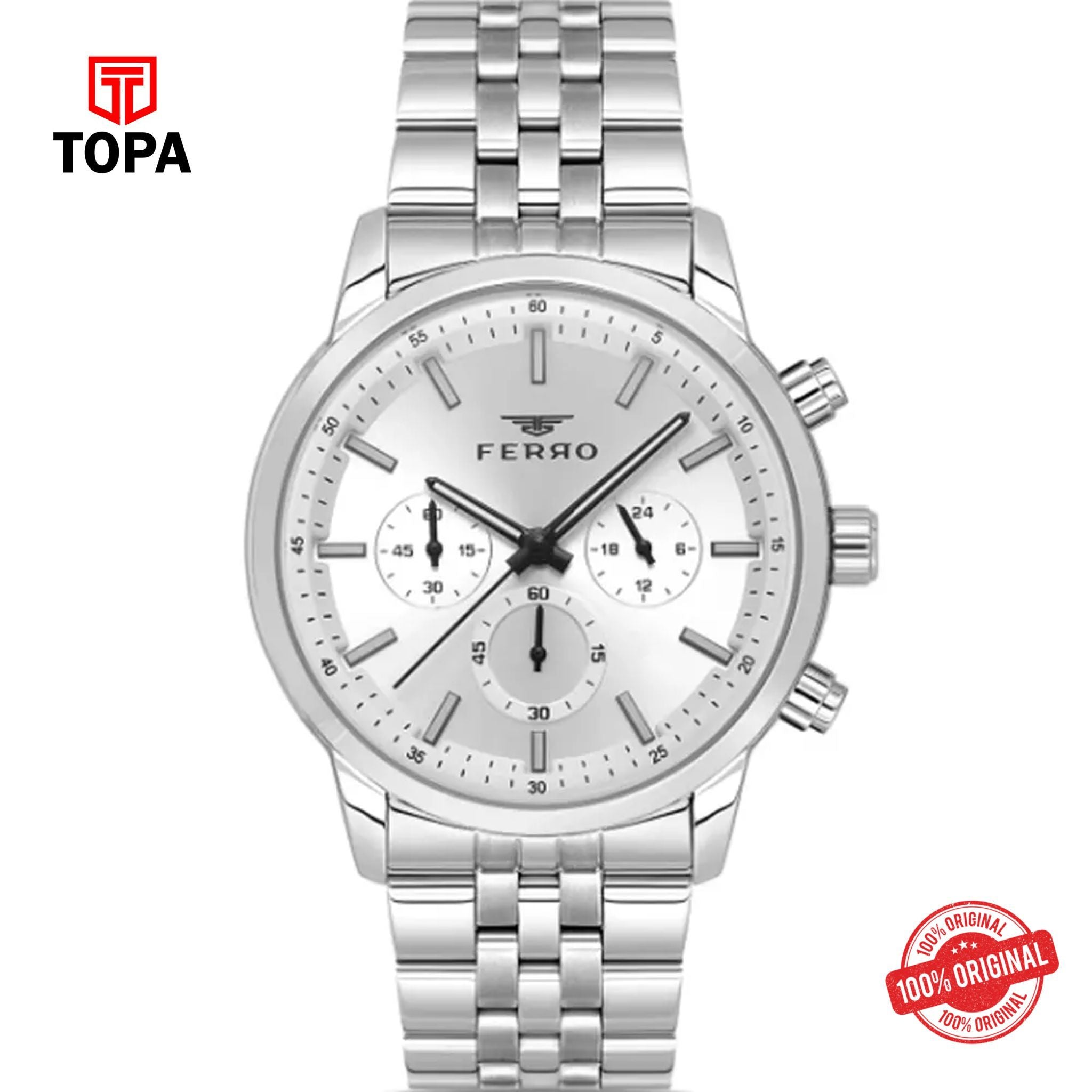 Topa Ferro-FM11369A-A-Metal-Band-Men-Watch - Product Image 1