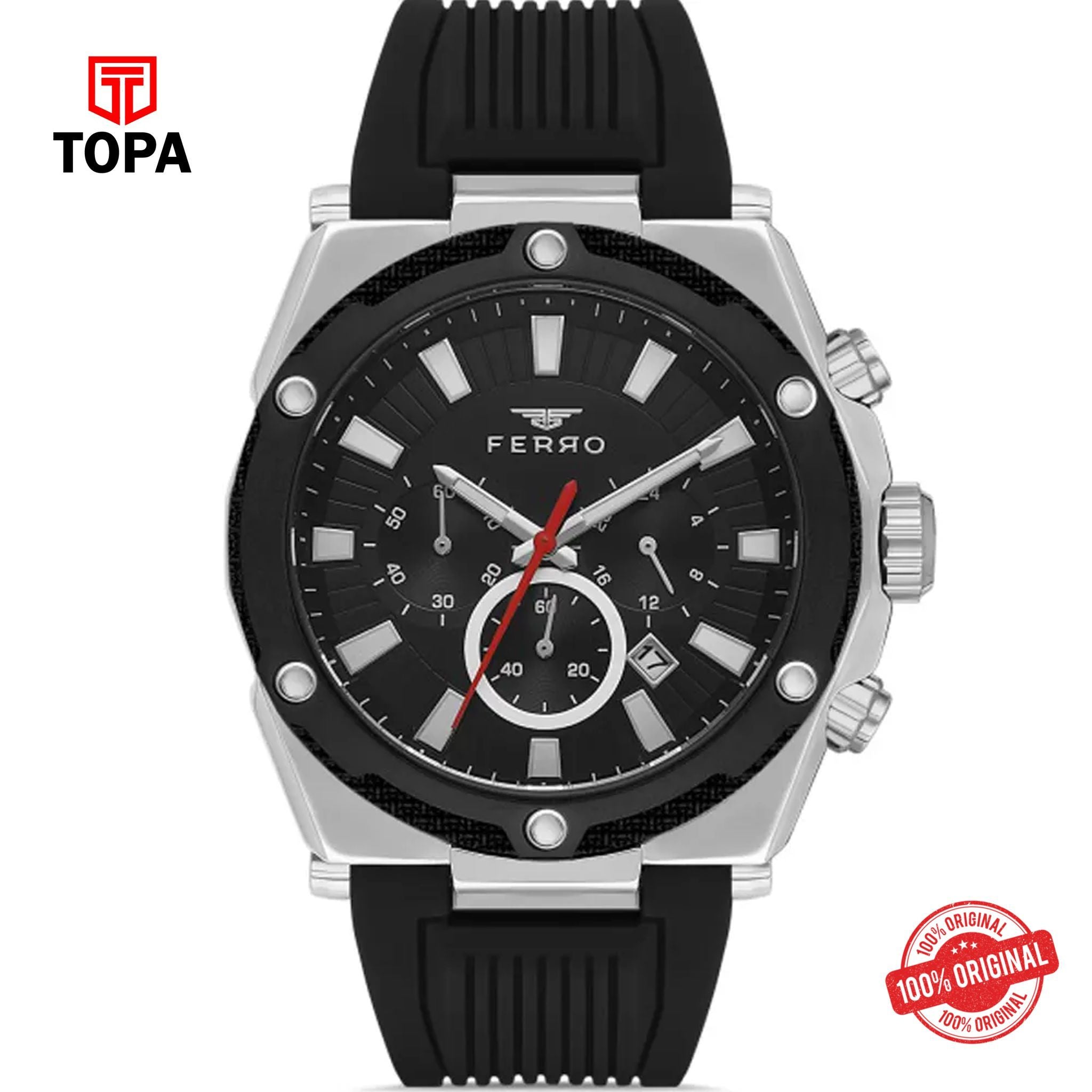 Topa Ferro-FM11396D-J2-Rubber-Band-Men-Watch - Product Image 1