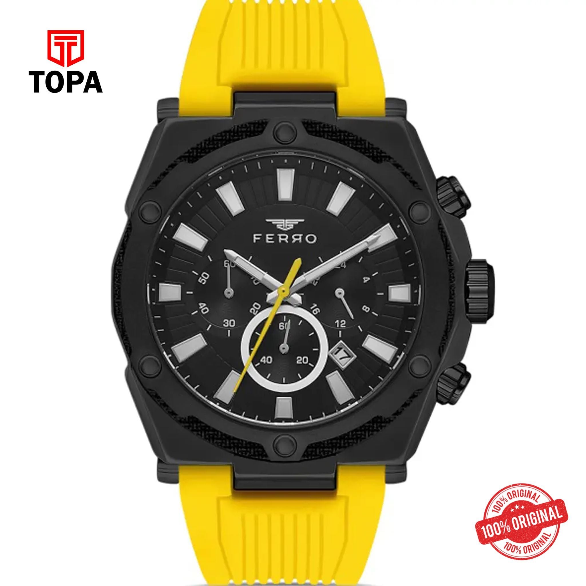 Topa Ferro-FM11396D-ZN-Rubber-Band-Men-Watch - Product Image 1