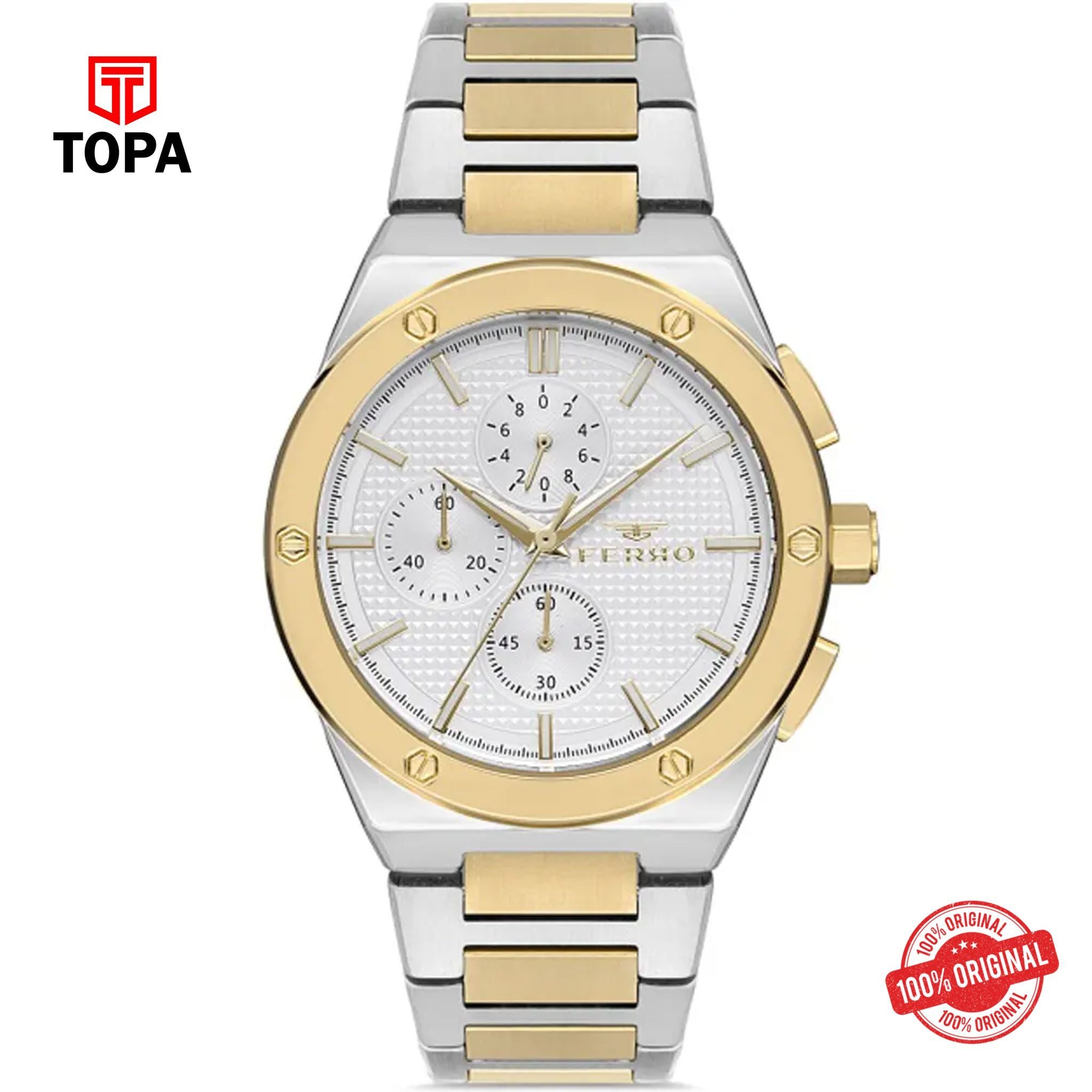 Topa Ferro-FM40102A-D-Metal-Band-Men-Watch - Product Image 1
