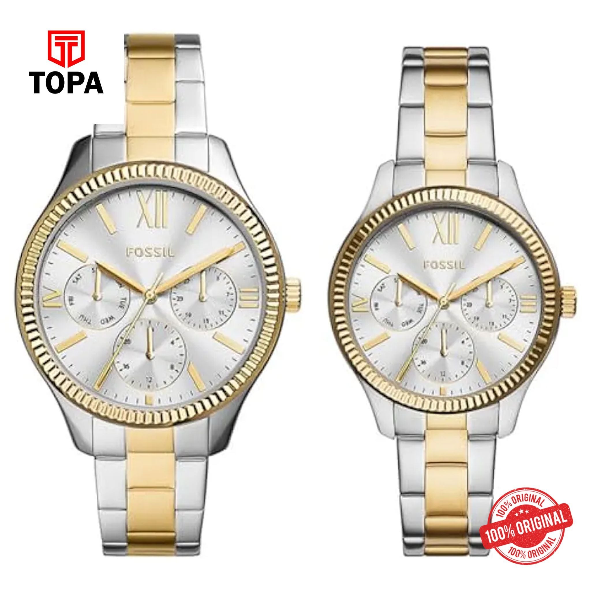 Topa Fossil-BQ-2737-Metal-Band-Pair-Set-Watch - Product Image 1