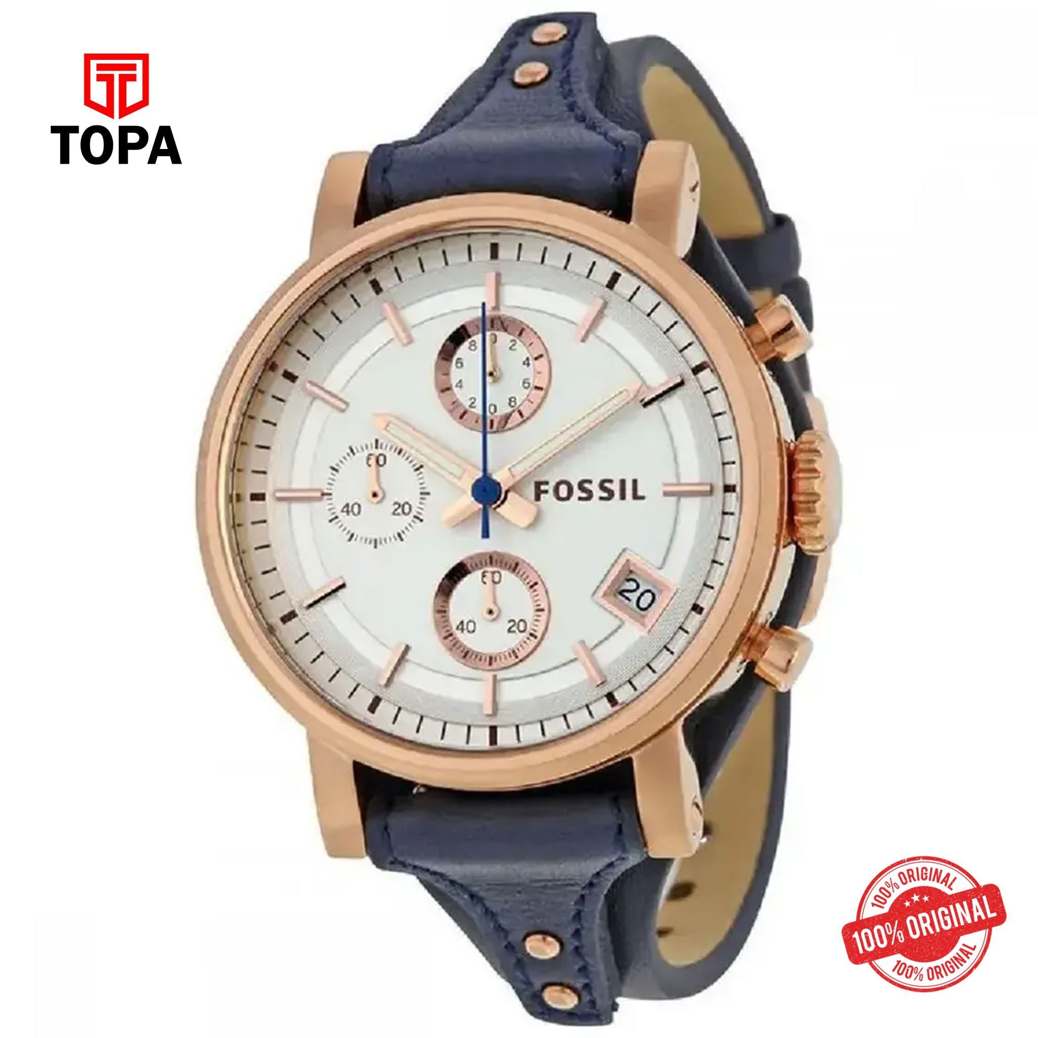 Topa Fossil-BQ-3138-Leather-Band-Women-Watch - Product Image 1