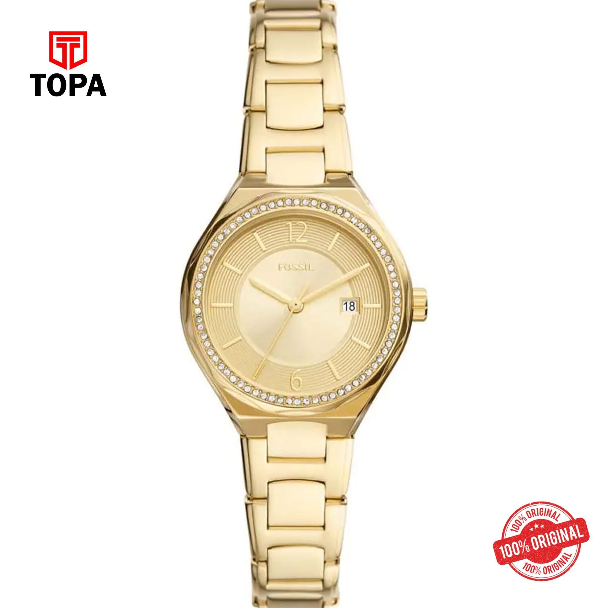 Topa Fossil-BQ-3801-Eevie-Metal-Band-Women-Watch - Product Image 1