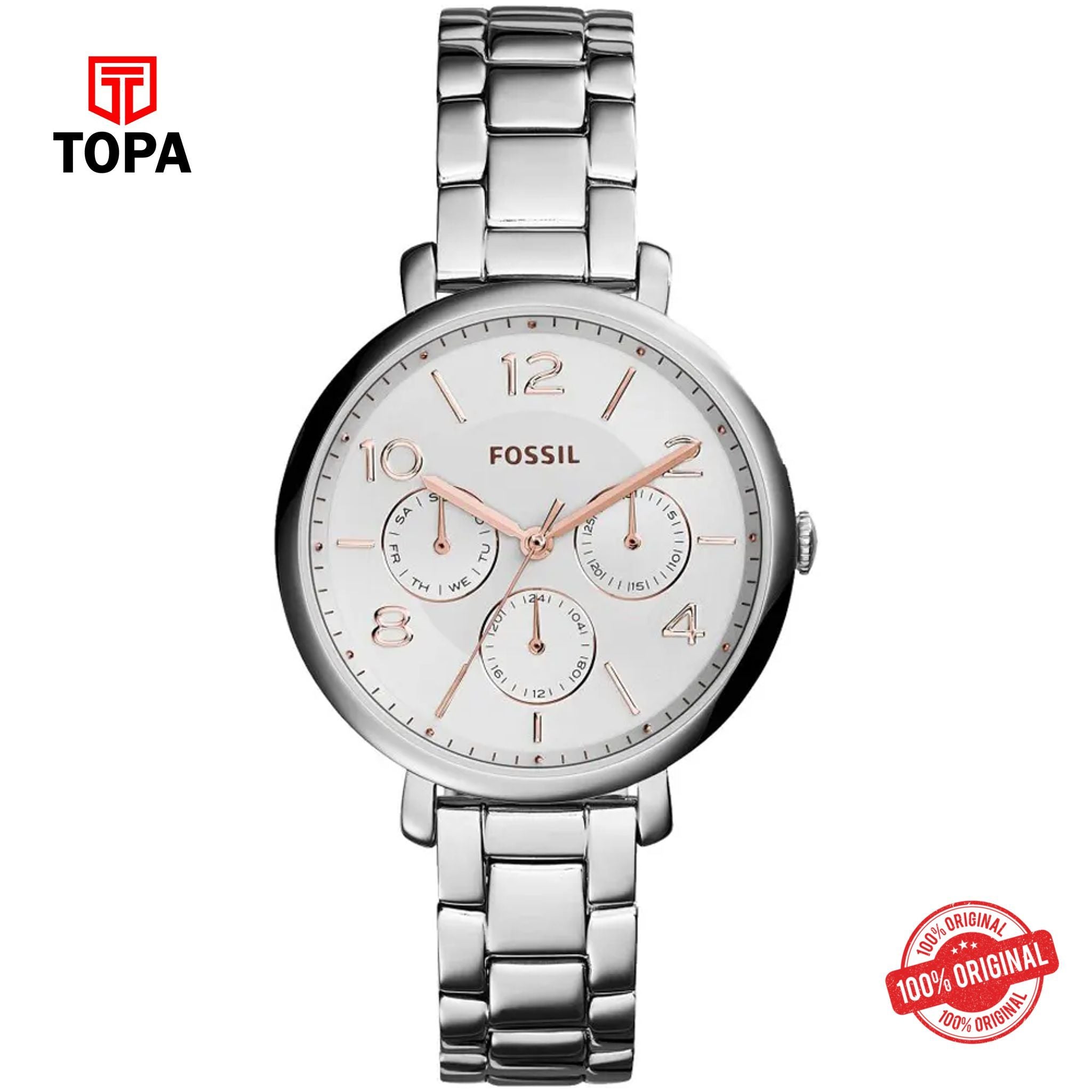 Topa Fossil-ES-3738-Jacqueline-Metal-Band-Women-Watch - Product Image 1