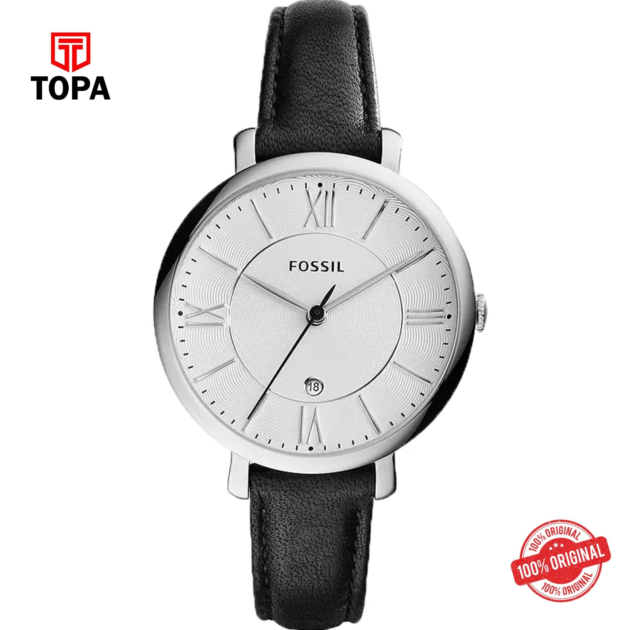 Topa Fossil-ES-3972-Jacqueline-Leather-Band-Women-Watch - Product Image 1