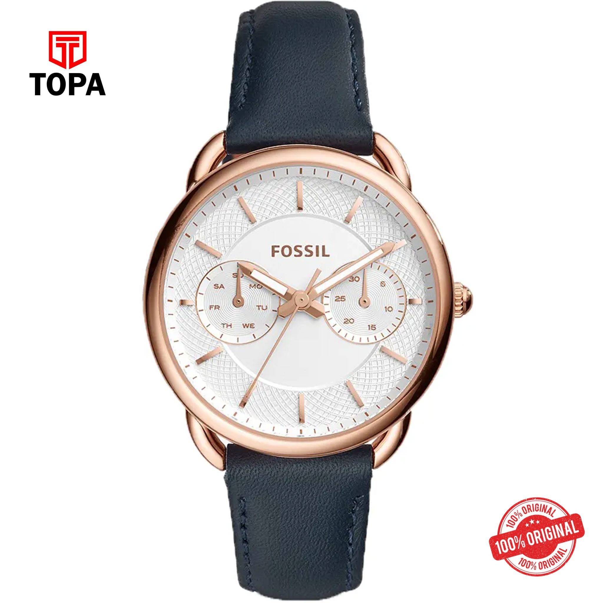 Topa Fossil-ES-4260-Tailor-Leather-Band-Women-Watch - Product Image 1