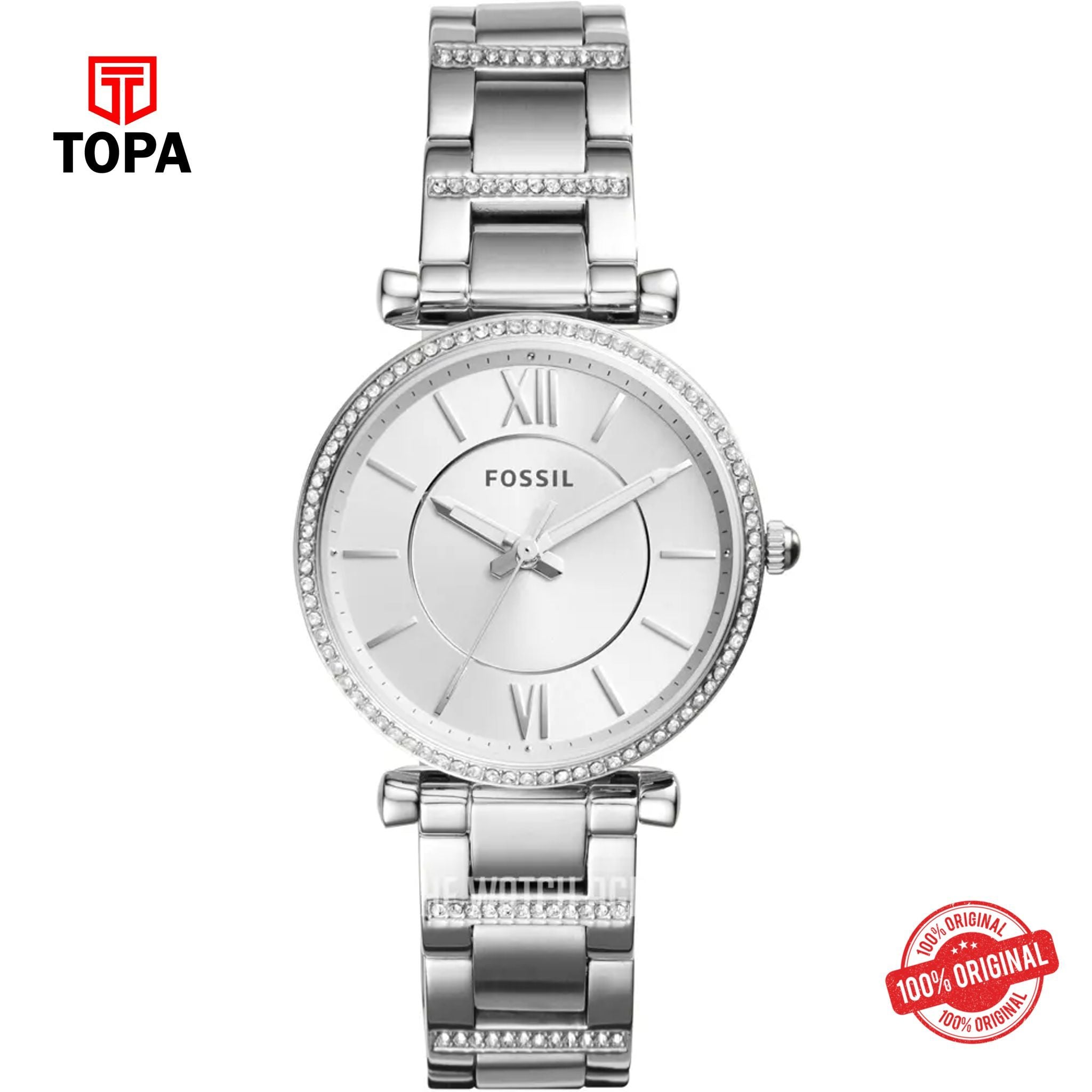 Topa Fossil-ES-4341-Carlie-Metal-Band-Women-Watch - Product Image 1