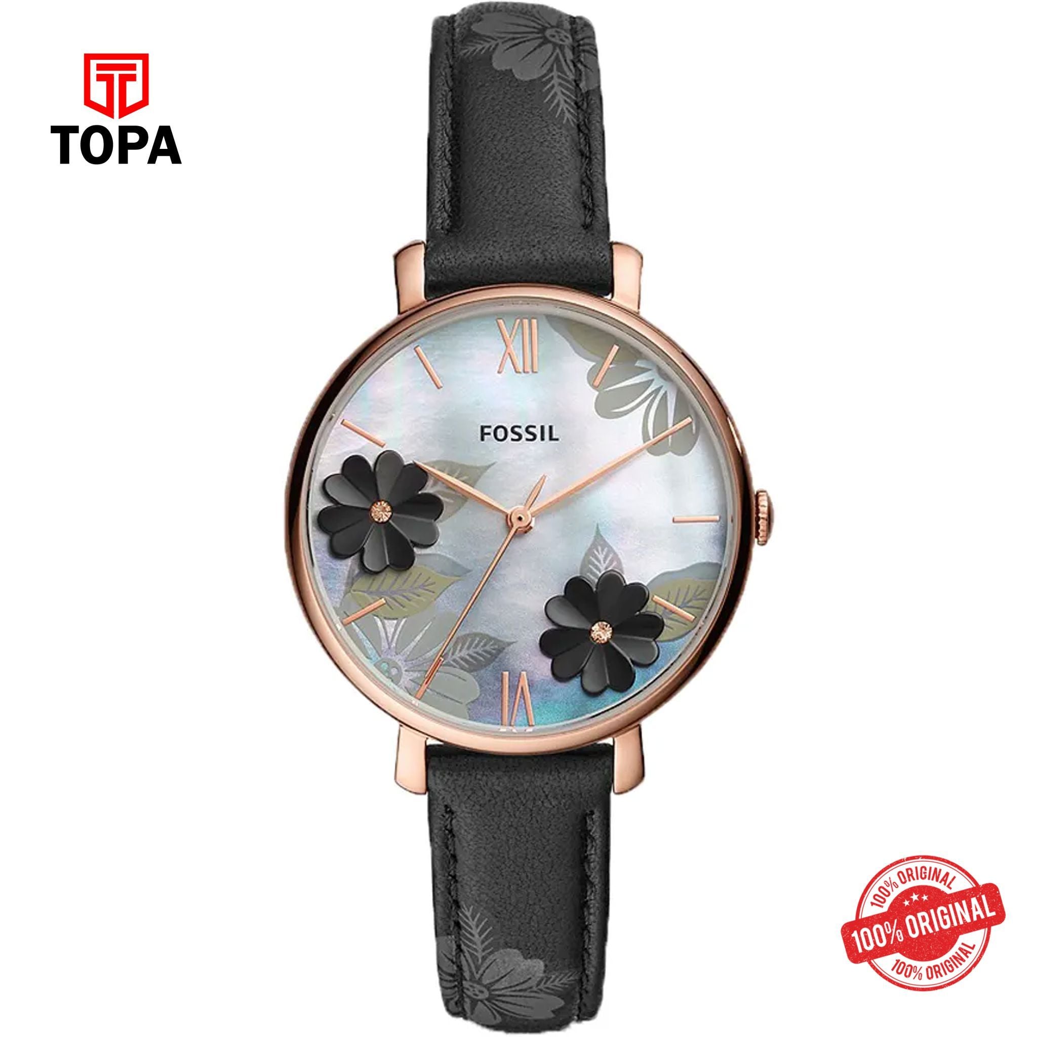 Topa Fossil-ES-4535-Jacqueline-Leather-Band-Women-Watch - Product Image 1
