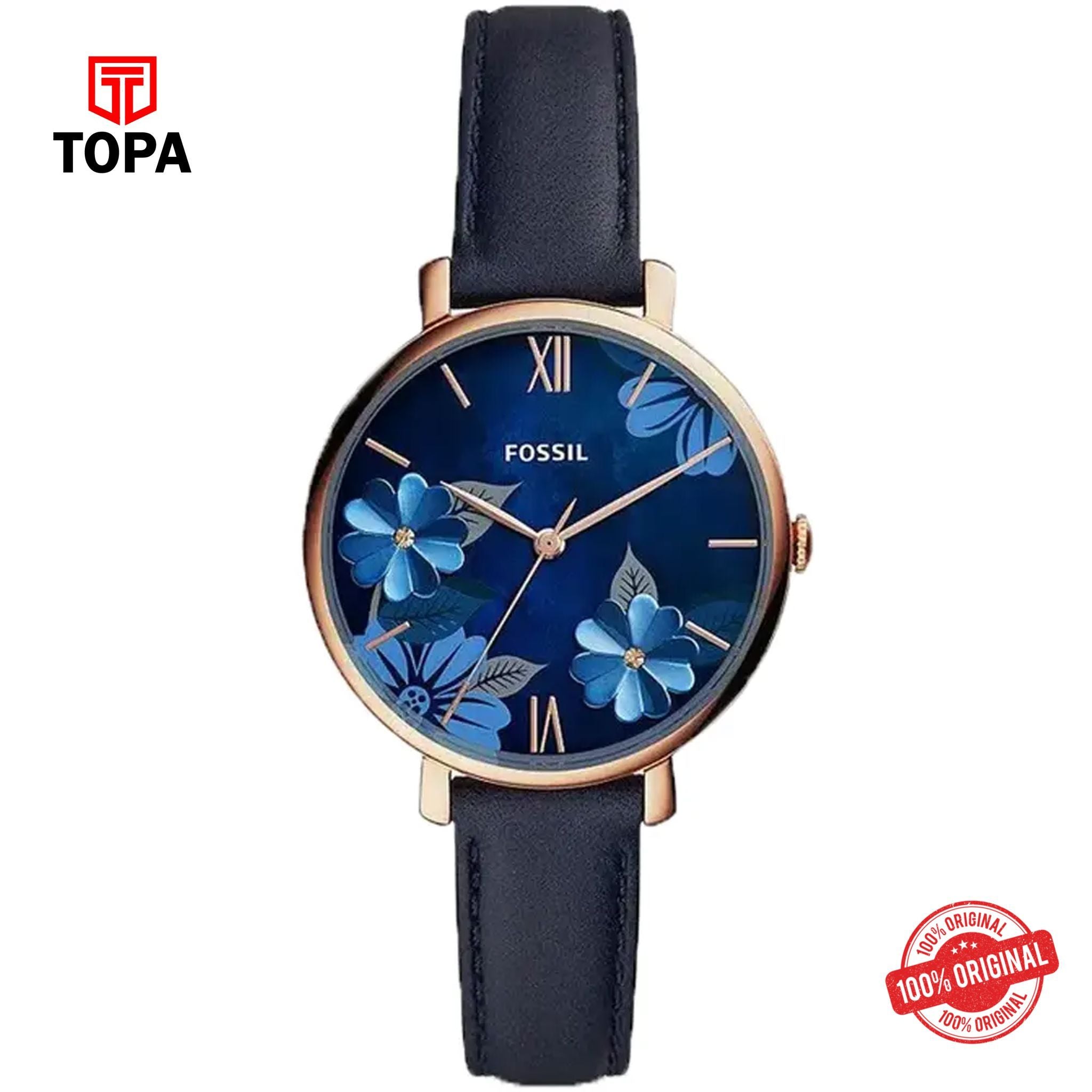Topa Fossil-ES-4673-Jacqueline-Leather-Band-Women-Watch - Product Image 1