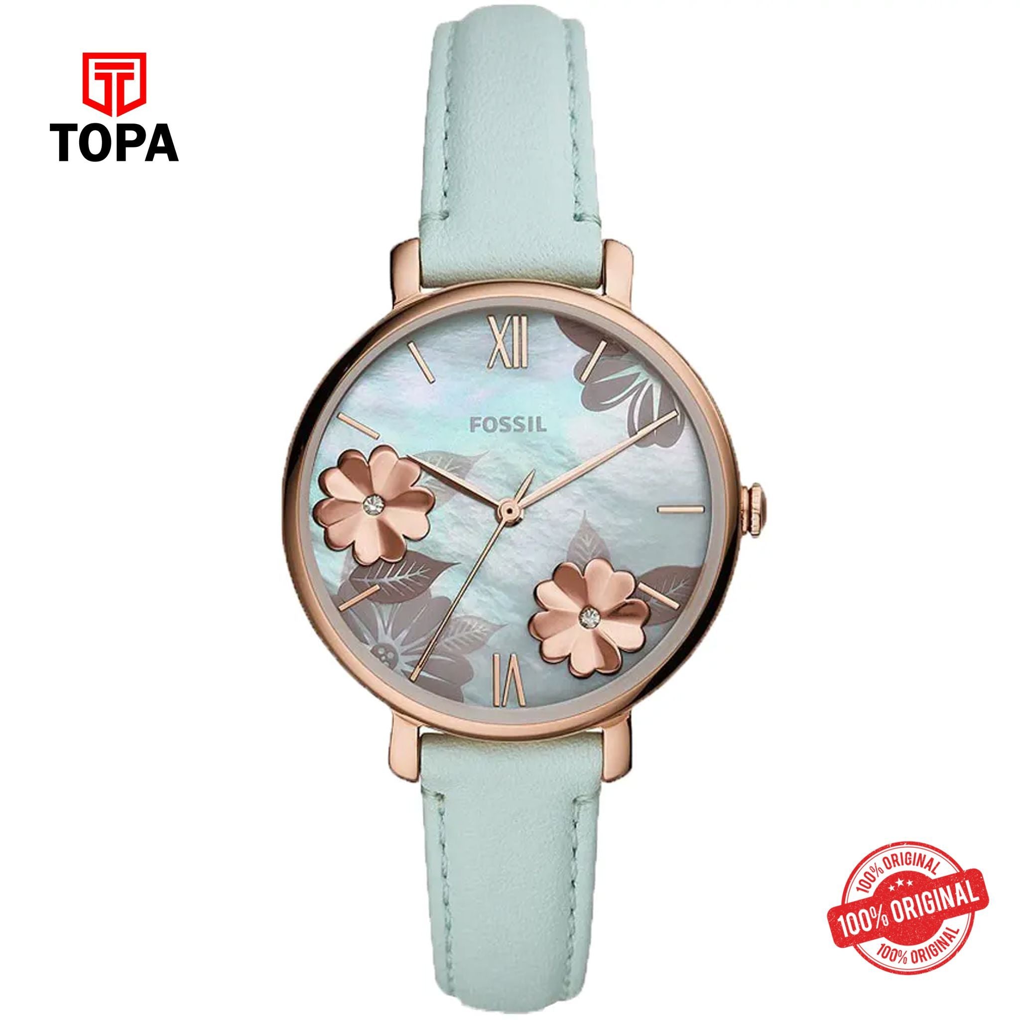Topa Fossil-ES-4813-Jacqueline-Leather-Band-Women-Watch - Product Image 1
