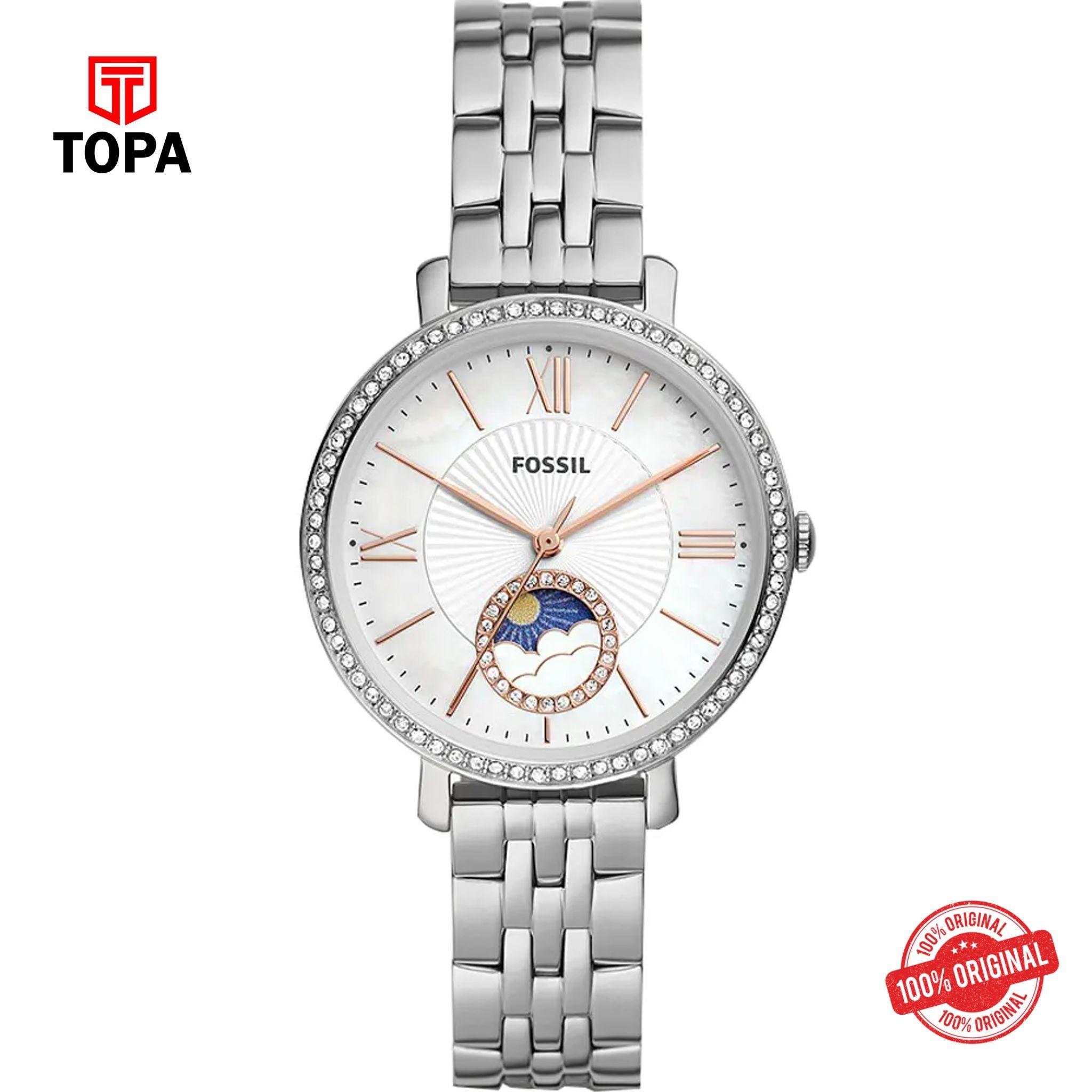 Topa Fossil-ES-5164-Jacqueline-Metal-Band-Women-Watch - Product Image 1