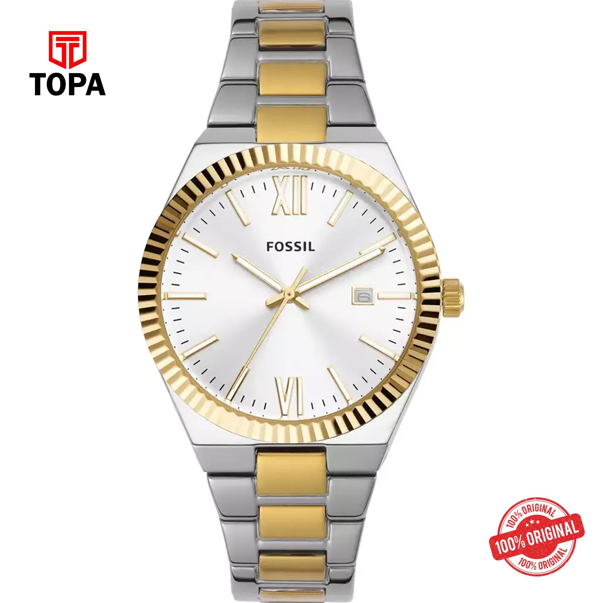 Topa Fossil-ES-5259-Scralette-Metal-Band-Women-Watch - Product Image 1